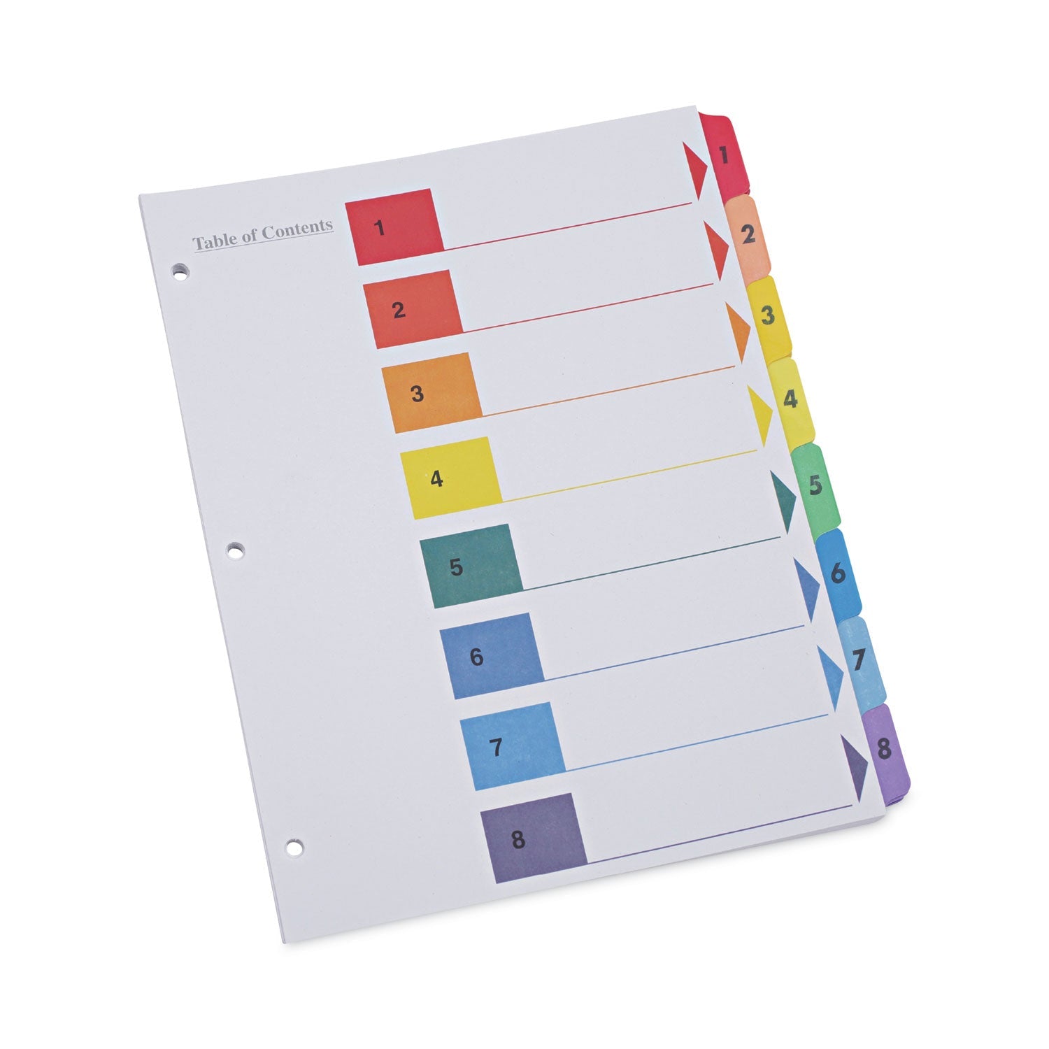 Table Of Contents Dividers For Printers | 8-Tab