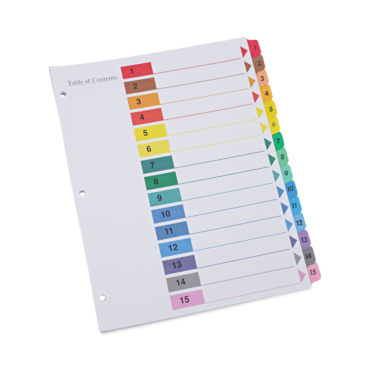 Table Of Contents Dividers | 15-Tab, 6 Sets