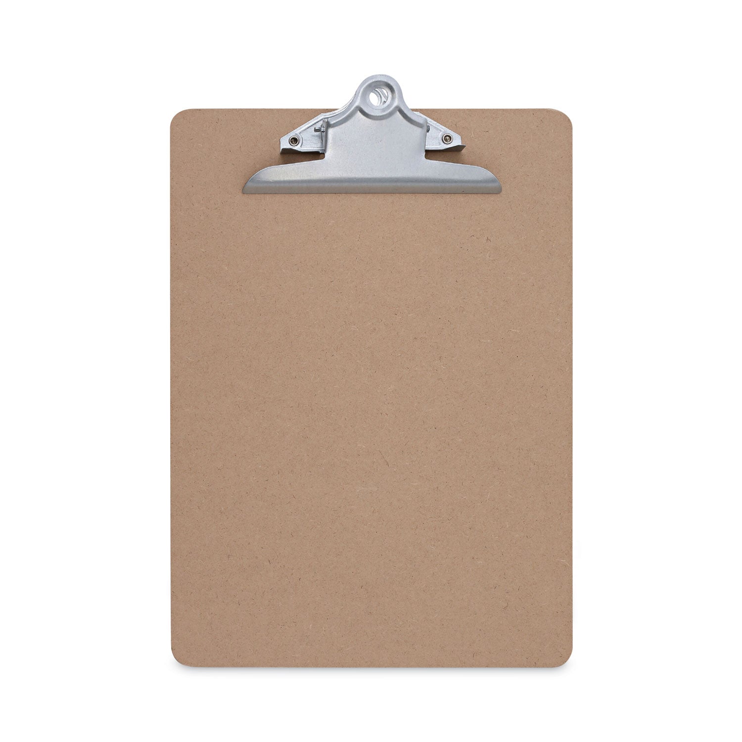 Universal® Hardboard Clipboard, 1.25" Clip Capacity, Holds 8.5 x 11 Sheets, Brown
