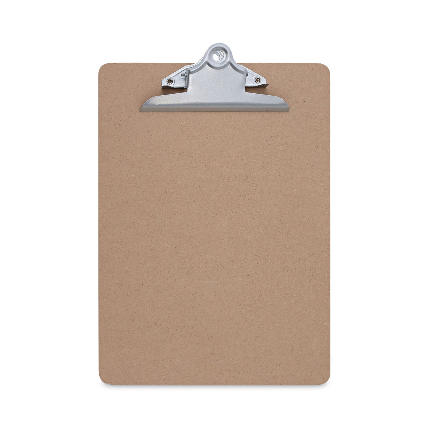 Universal® Hardboard Clipboard, 1.25" Clip Capacity, Holds 8.5 x 11 Sheets, Brown, 3/Pack
