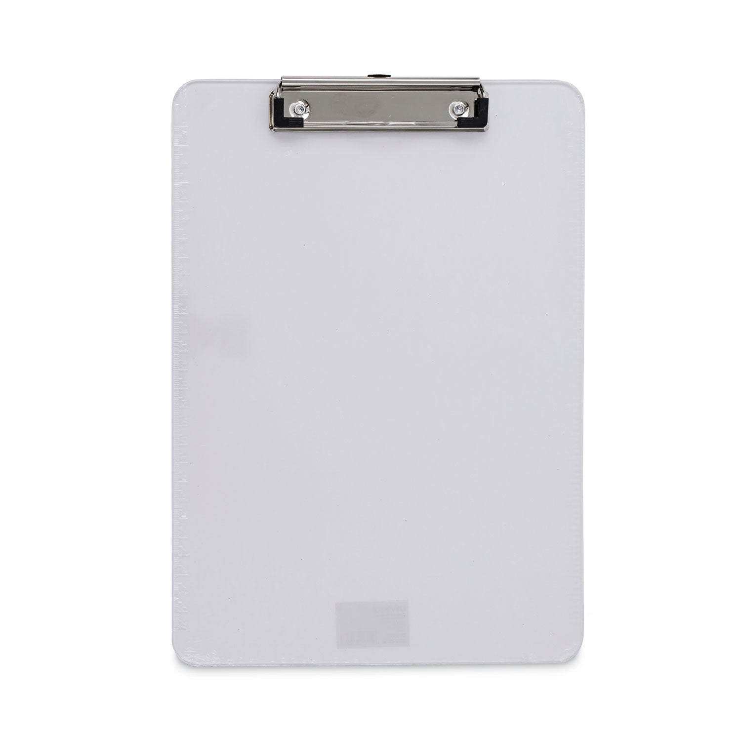 Universal® Plastic Clipboard with Low Profile Clip, 0.5" Clip Capacity, Holds 8.5 x 11 Sheets, Clear