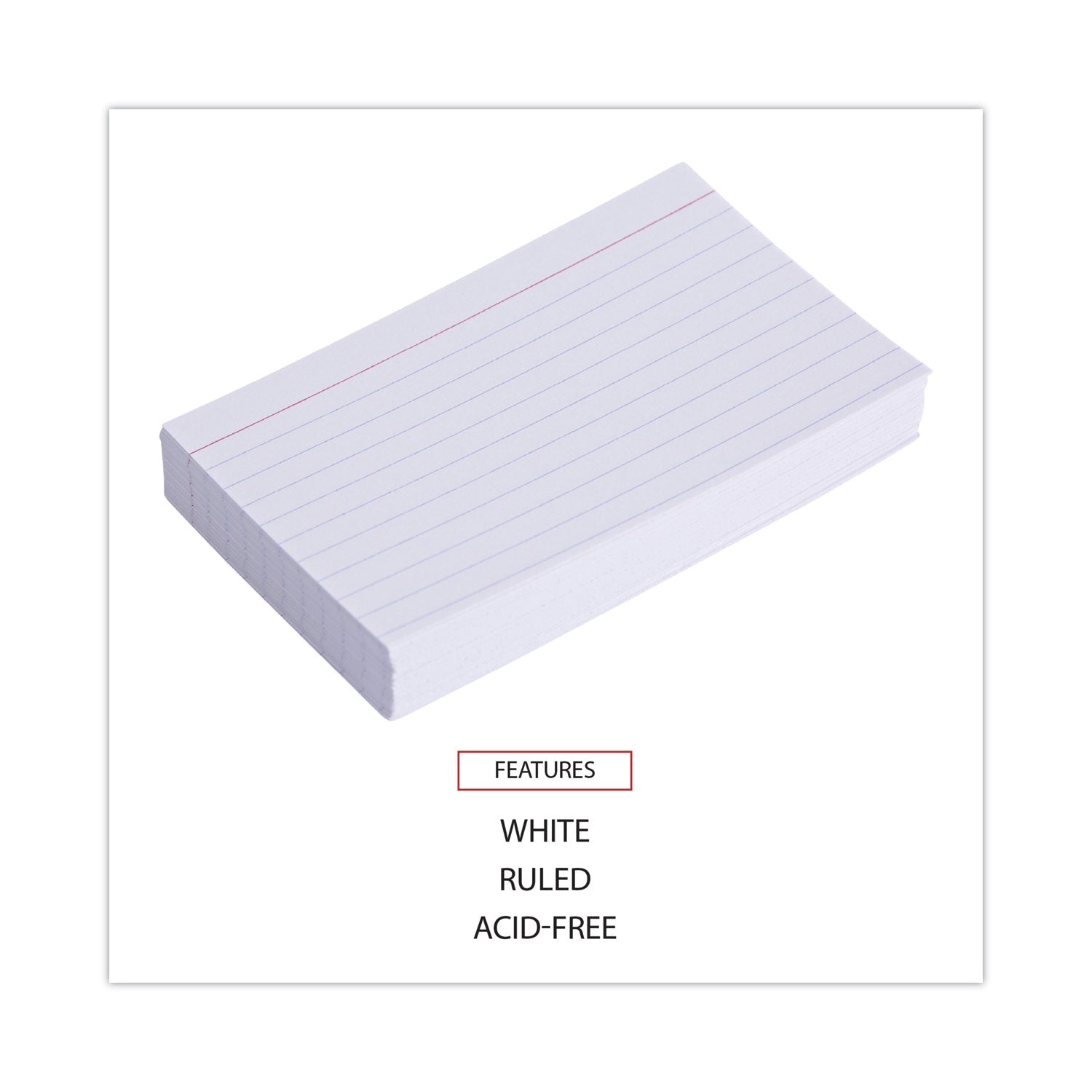 Universal® Ruled Index Cards, 3 X 5, White, 100/pack