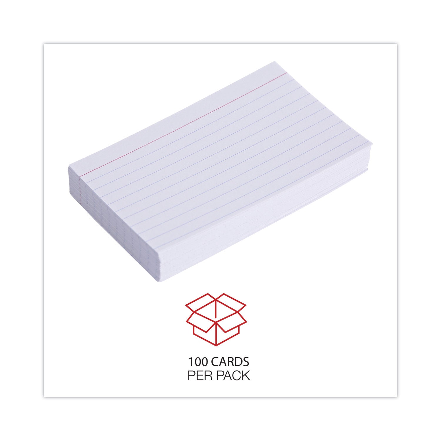 Universal® Ruled Index Cards, 3 X 5, White, 100/pack