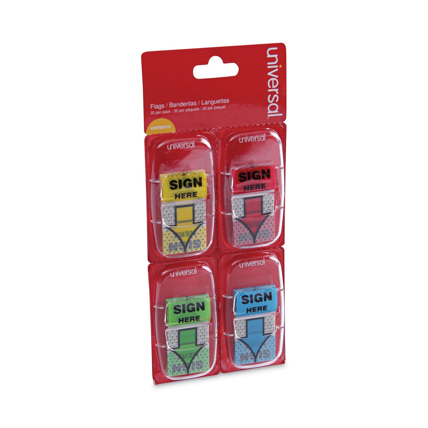 Universal® Deluxe Message Arrow Flags, "sign Here", Assorted Colors, 120/pack