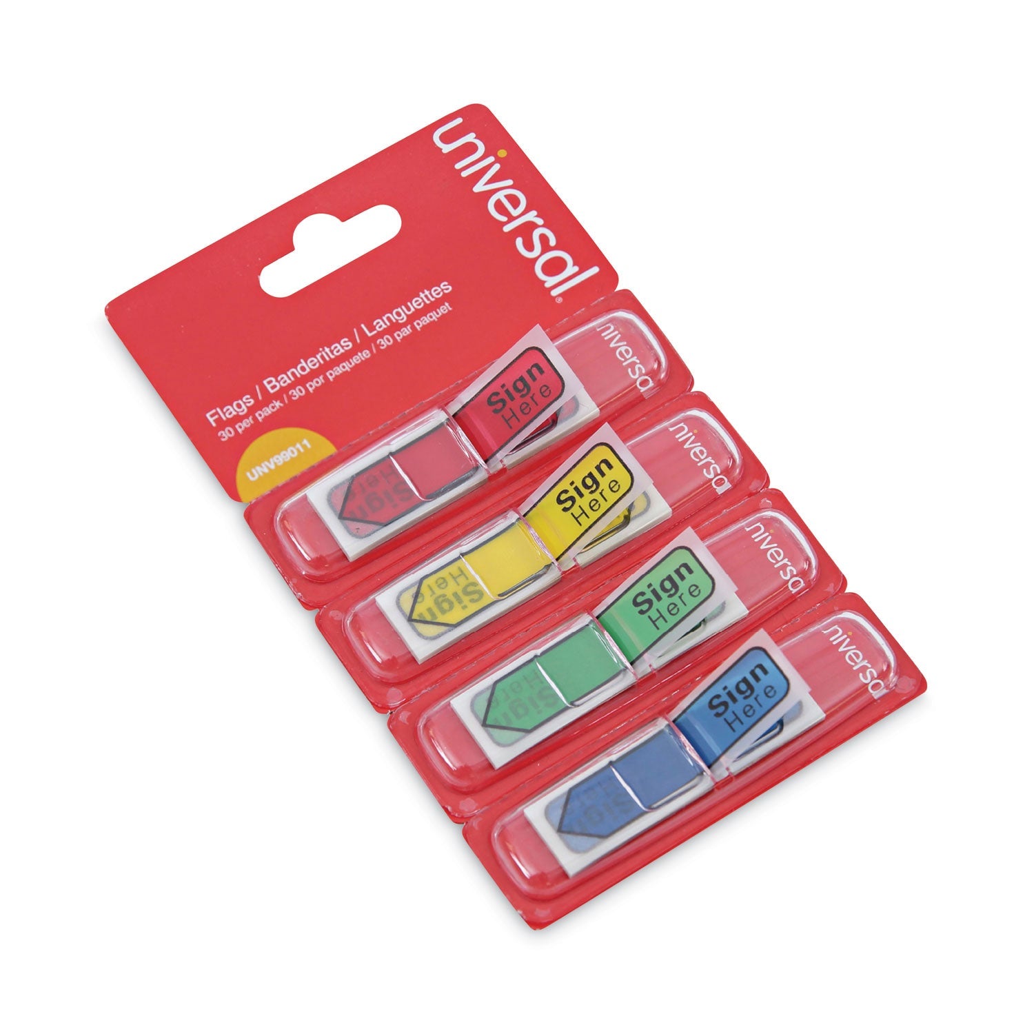 Universal® Deluxe Message Arrow Flags, "sign Here", Assorted Colors, 120/pack