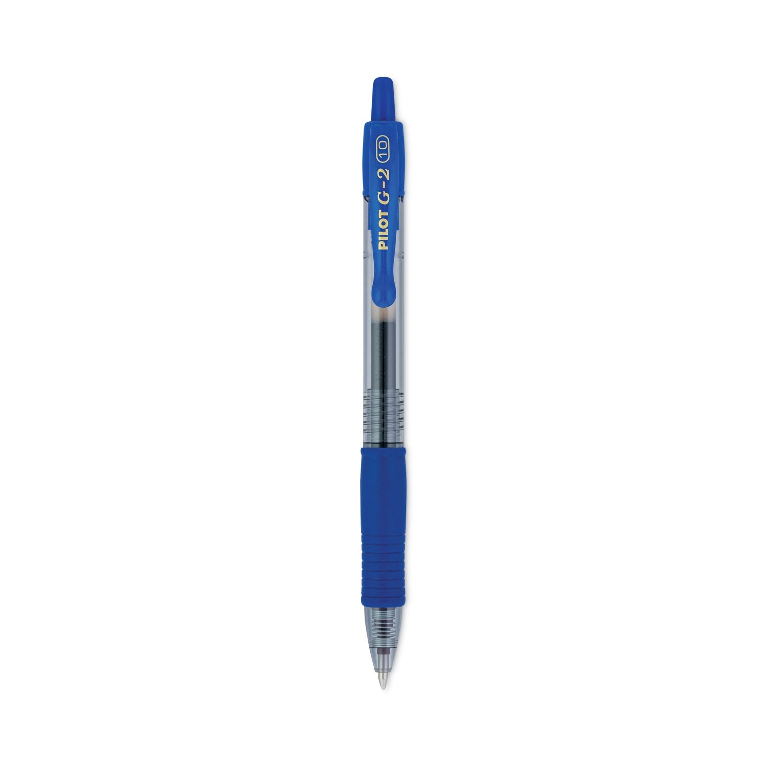Pilot® G2 Premium Gel Pen, Retractable, Bold 1 mm, Blue Ink, Smoke/Blue Barrel, Dozen