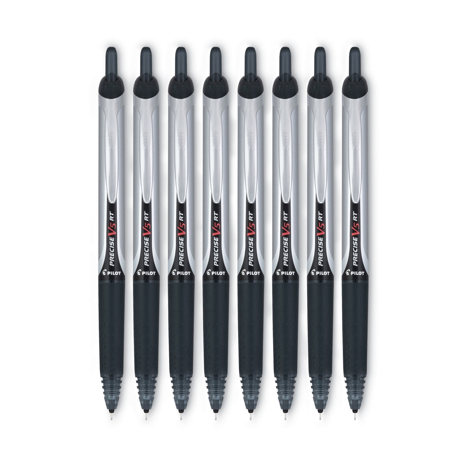 Pilot® Precise V5RT Rollerball Pen, Retractable, Extra-Fine 0.5 mm, Black Ink, Black Barrel