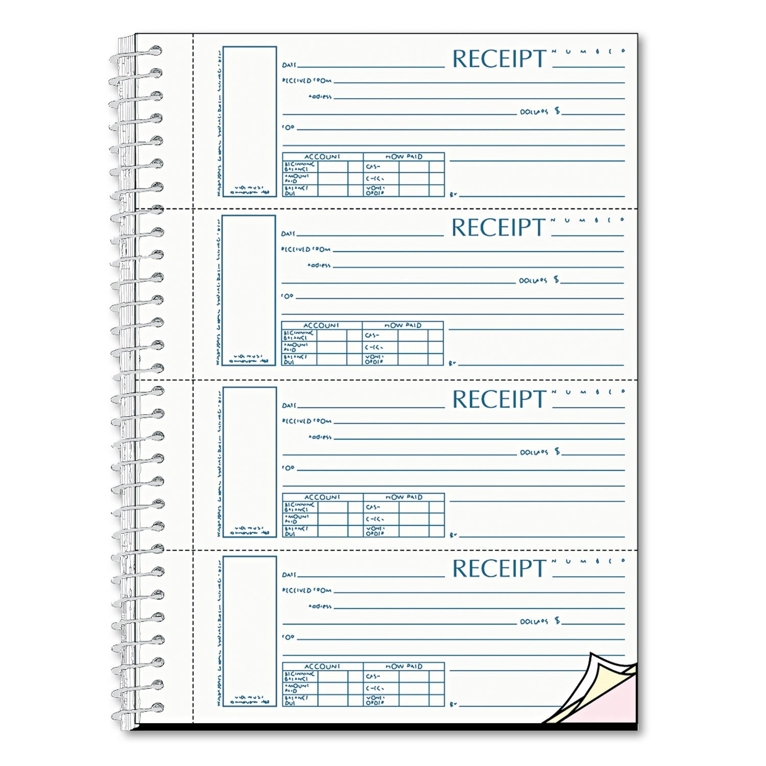 Rediform Spiralbound Unnumbered Money Receipt Book