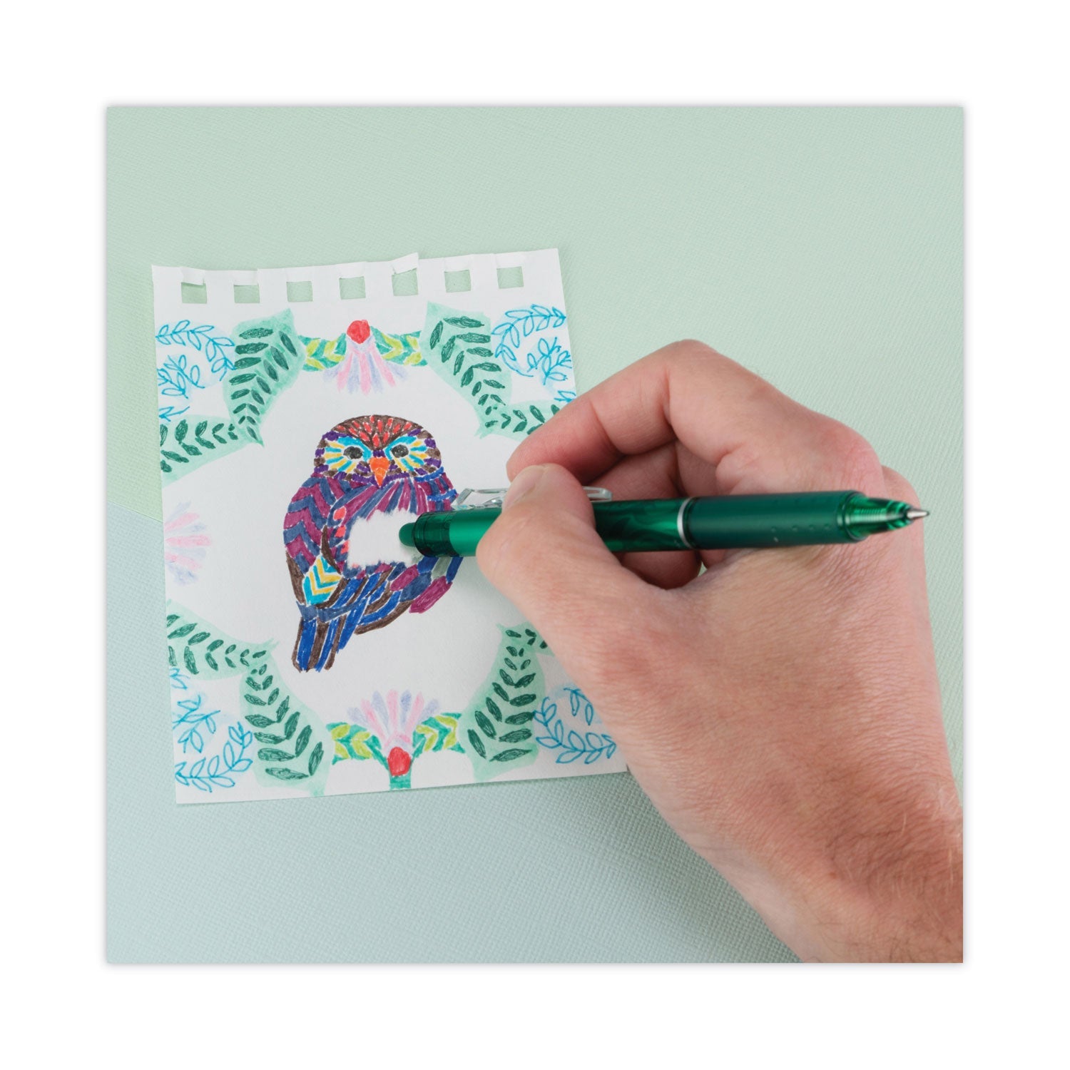 Pilot® Frixion Clicker Erasable Gel Pen, Retractable, Fine 0.7 Mm, Green Ink, Green Barrel, Dozen - Bloom Skins