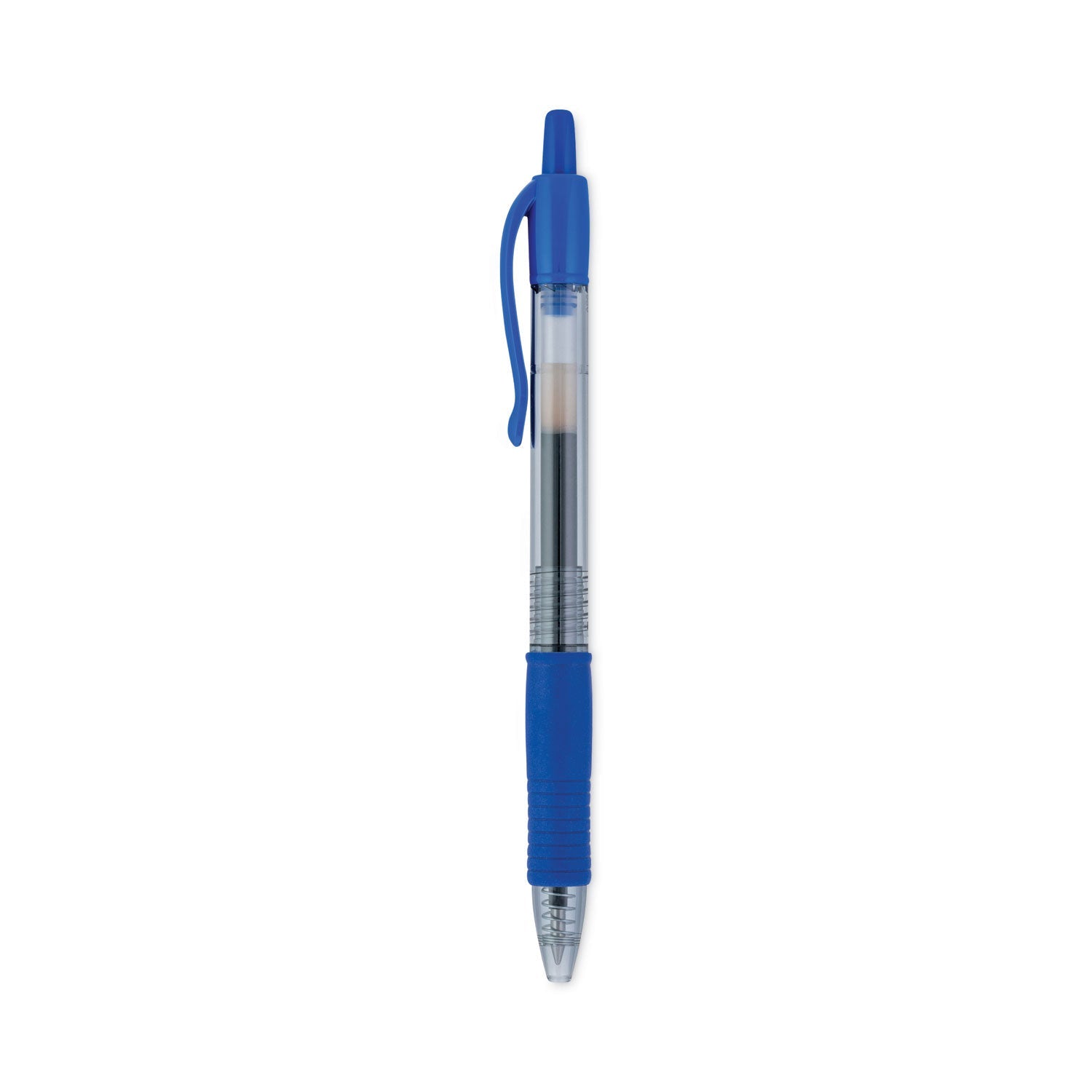 Pilot® G2 Premium Gel Pen Convenience Pack, Retractable, Extra-Fine 0.38 mm, Blue Ink, Smoke/Blue Barrel, Dozen