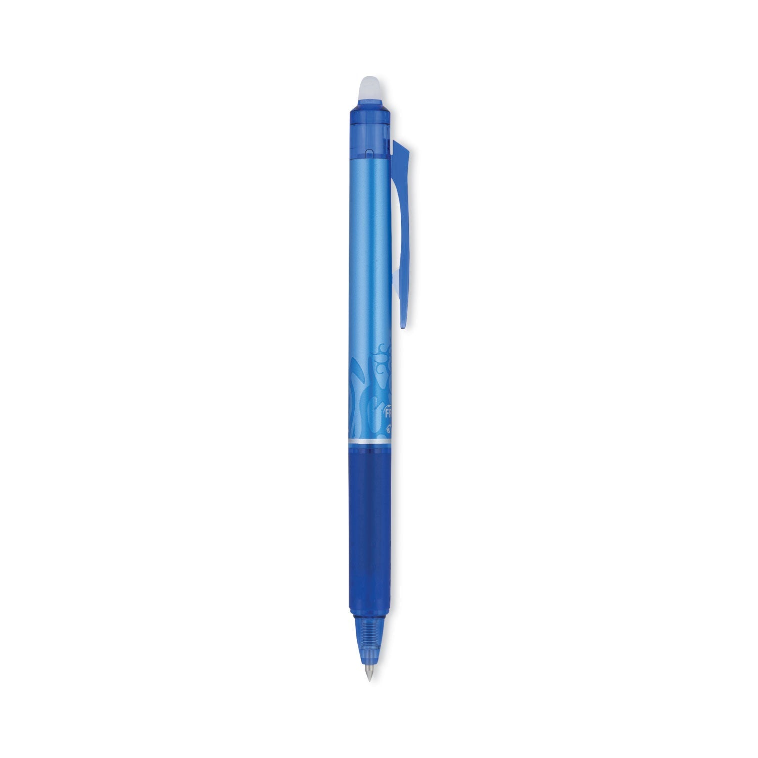 Pilot® FriXion Clicker Erasable Gel Pen, Retractable, Extra-Fine 0.5 mm, Blue Ink, Blue Barrel, Dozen