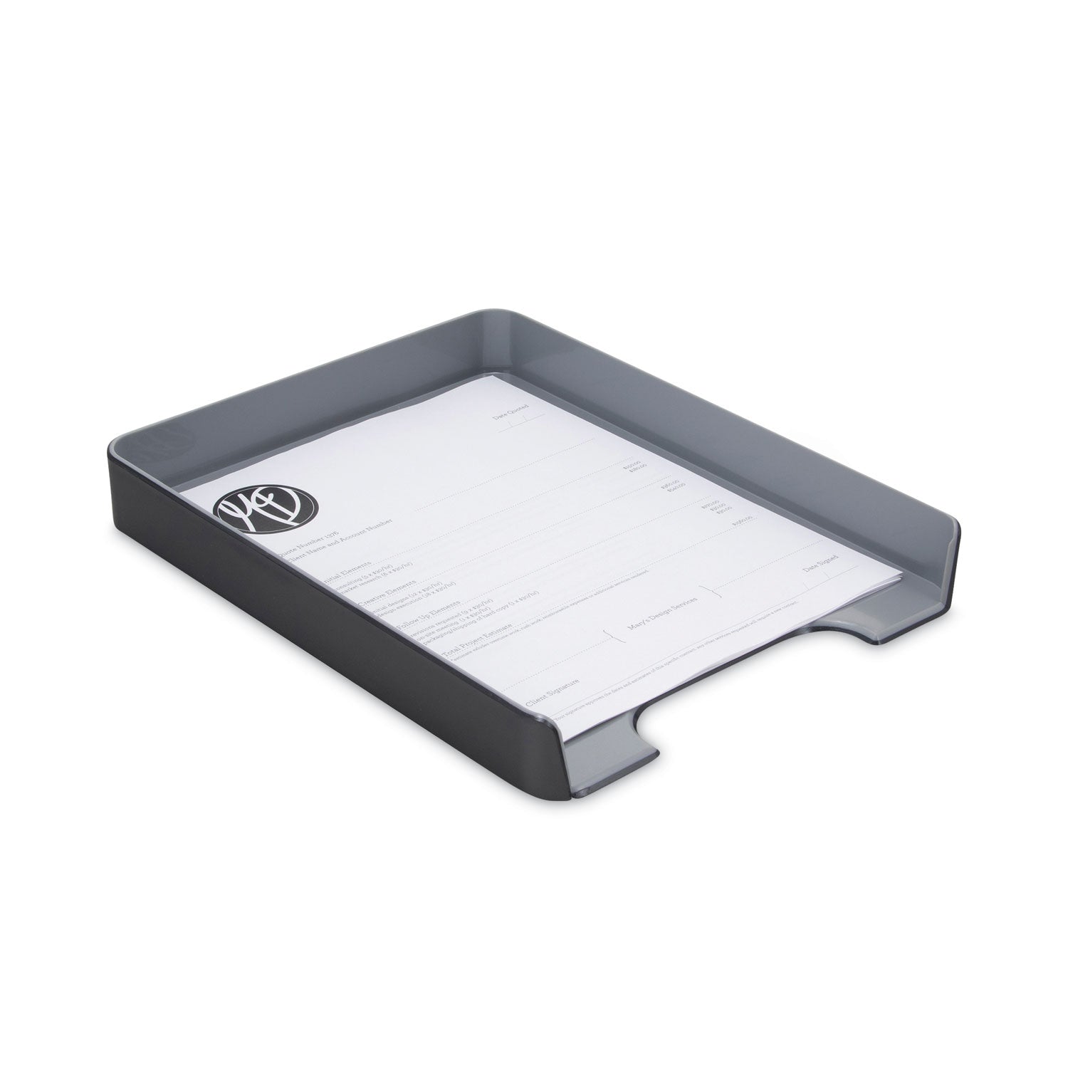 Advantus Fusion Letter Tray, 1 Section, Letter Size Files, 9.75" x 12.5" x 1.75", Black