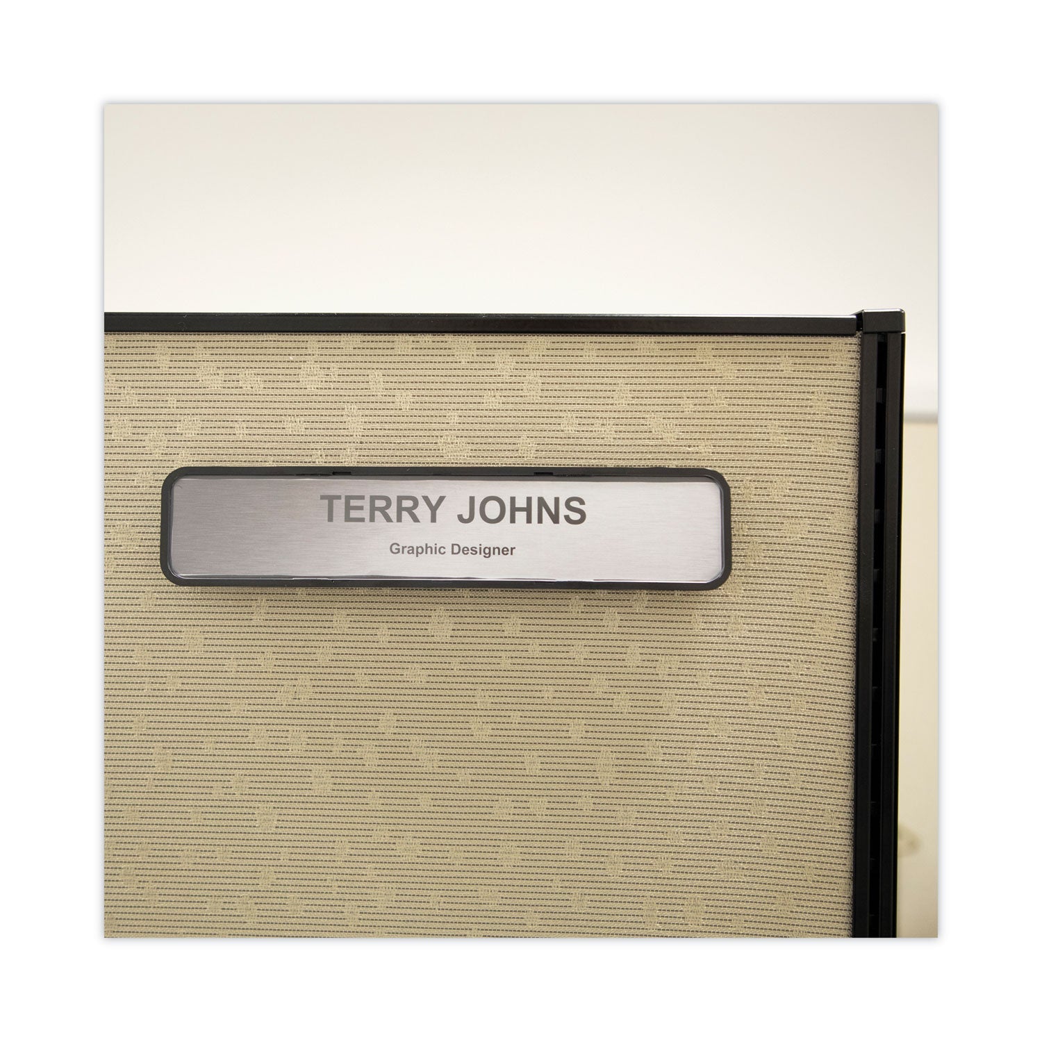 Advantus Panel Wall Sign Name Holder, Acrylic, 9 X 2, 6/pack, Clear