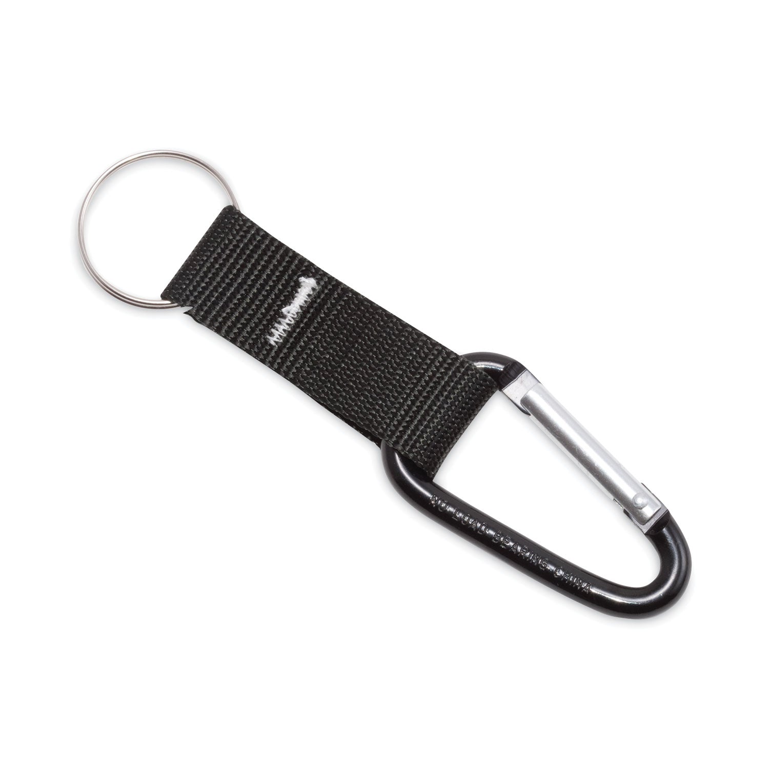 Advantus Carabiner Key Chains, Split Key Rings, Aluminum, Black, 10/pack