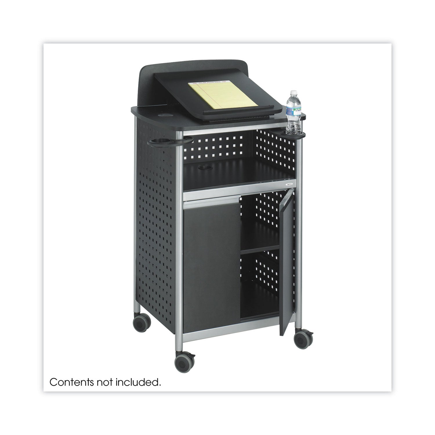 Safco® Scoot Multipurpose Mobile Lectern, 28.75 X 22 X 49.75, Black/silver