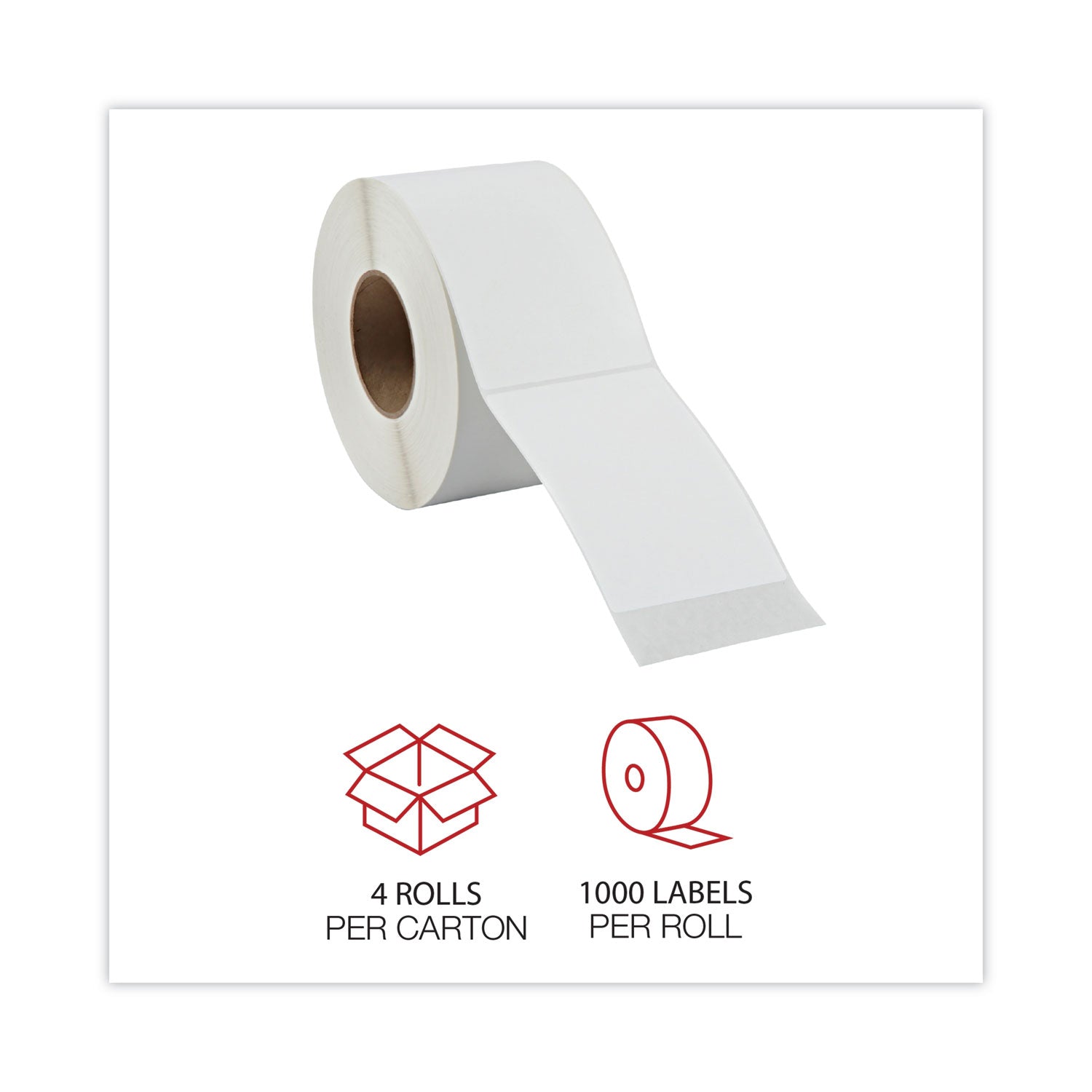 Universal® Thermal Transfer Blank Shipping Labels, Label Printers, 4 X 6, White, 1,000/roll, 4 Rolls/carton