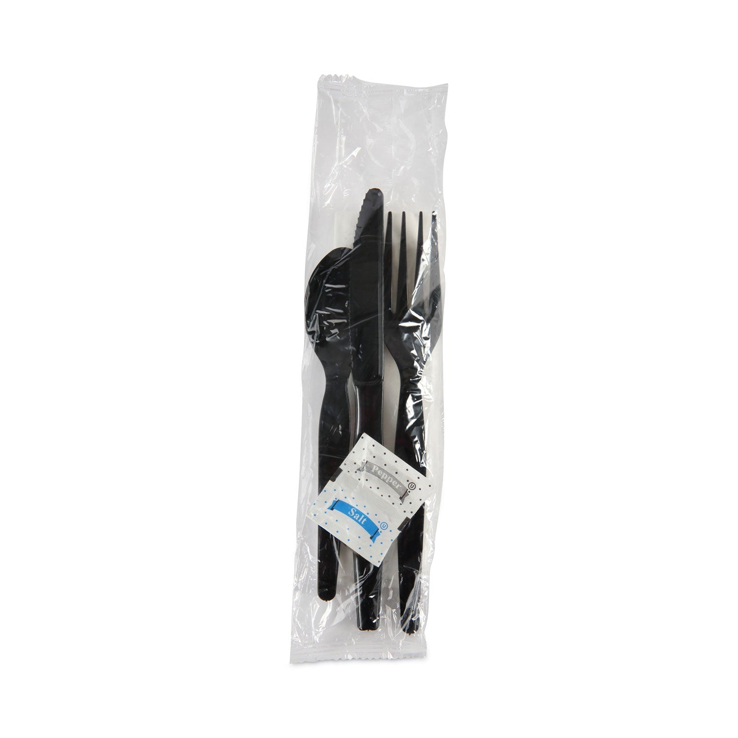 Six-Piece Cutlery Kit | Black, 250/Carton