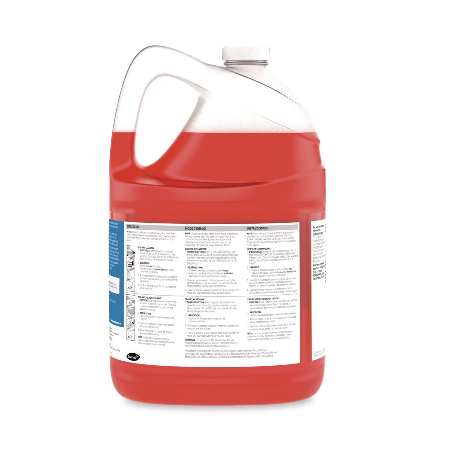 Diversey™ Floor Science Neutral Floor Cleaner Concentrate, Citrus Scent, 1 gal, 4/Carton - Bloom Skins