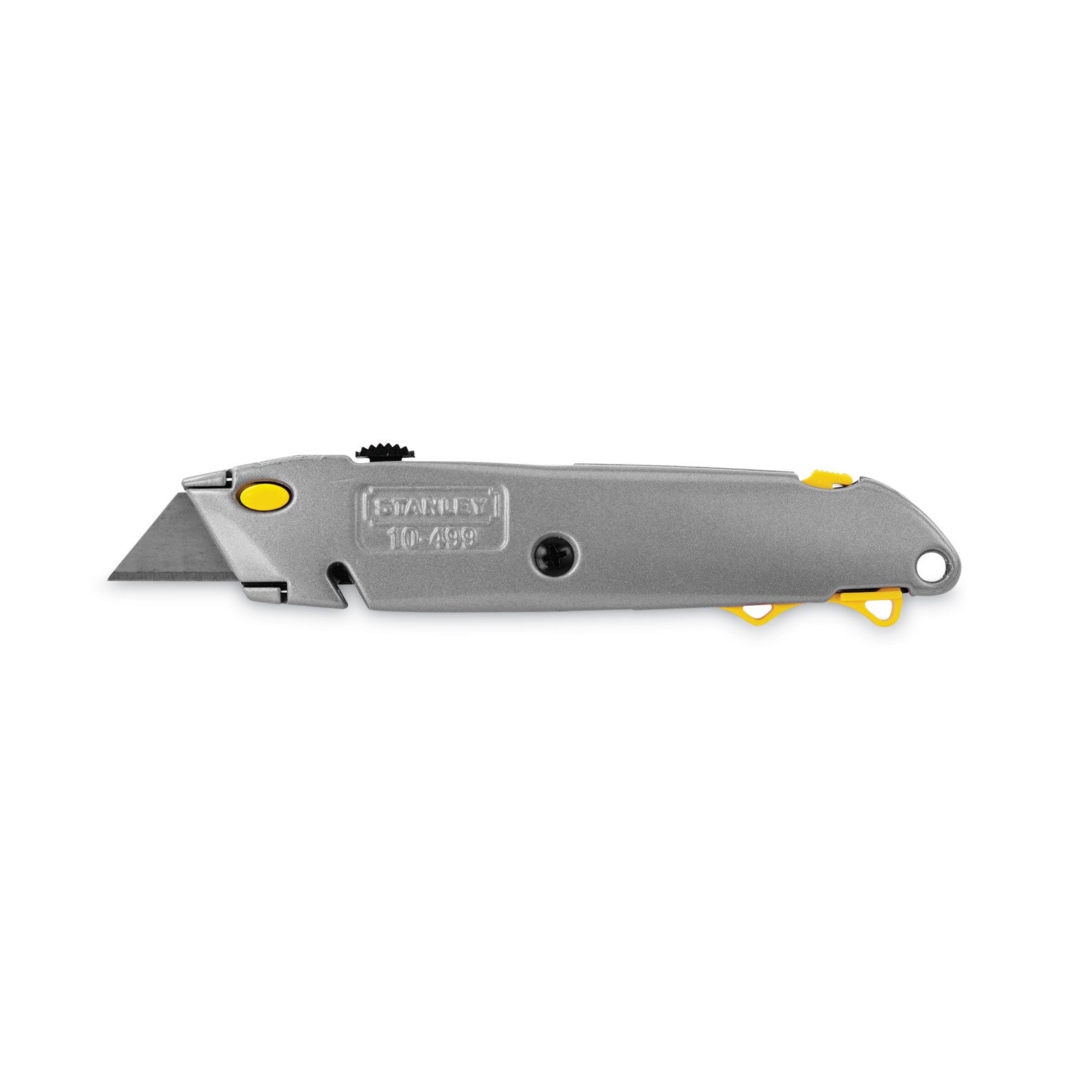 Stanley® Quick-Change Utility Knife with Twine Cutter and (3) Retractable Blades, 6" Metal Handle, Gray