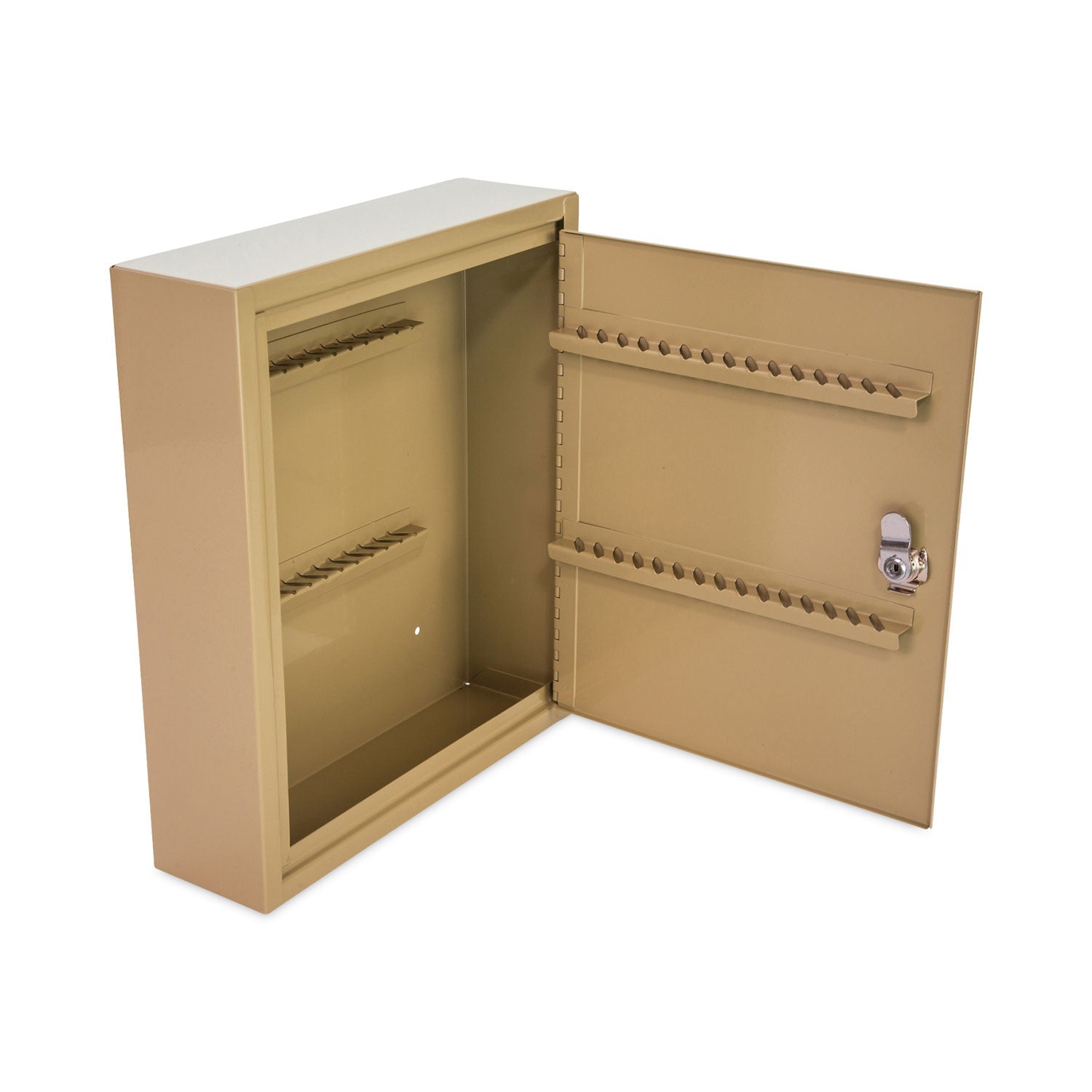 CONTROLTEK® Key Lockable Key Cabinet, 60-Key, Metal, Sand, 10.63 x 3 x 12.13
