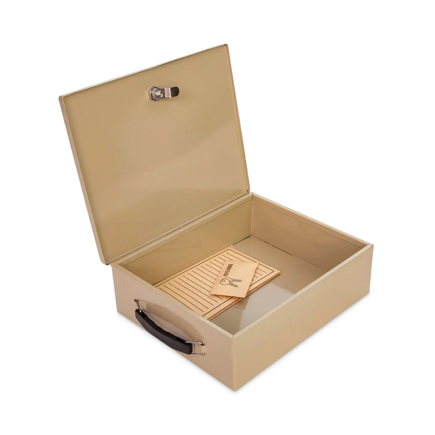 CONTROLTEK® Jumbo Locking Cash Box, 1 Compartment, 14.38 x 11 x 4.13, Sand