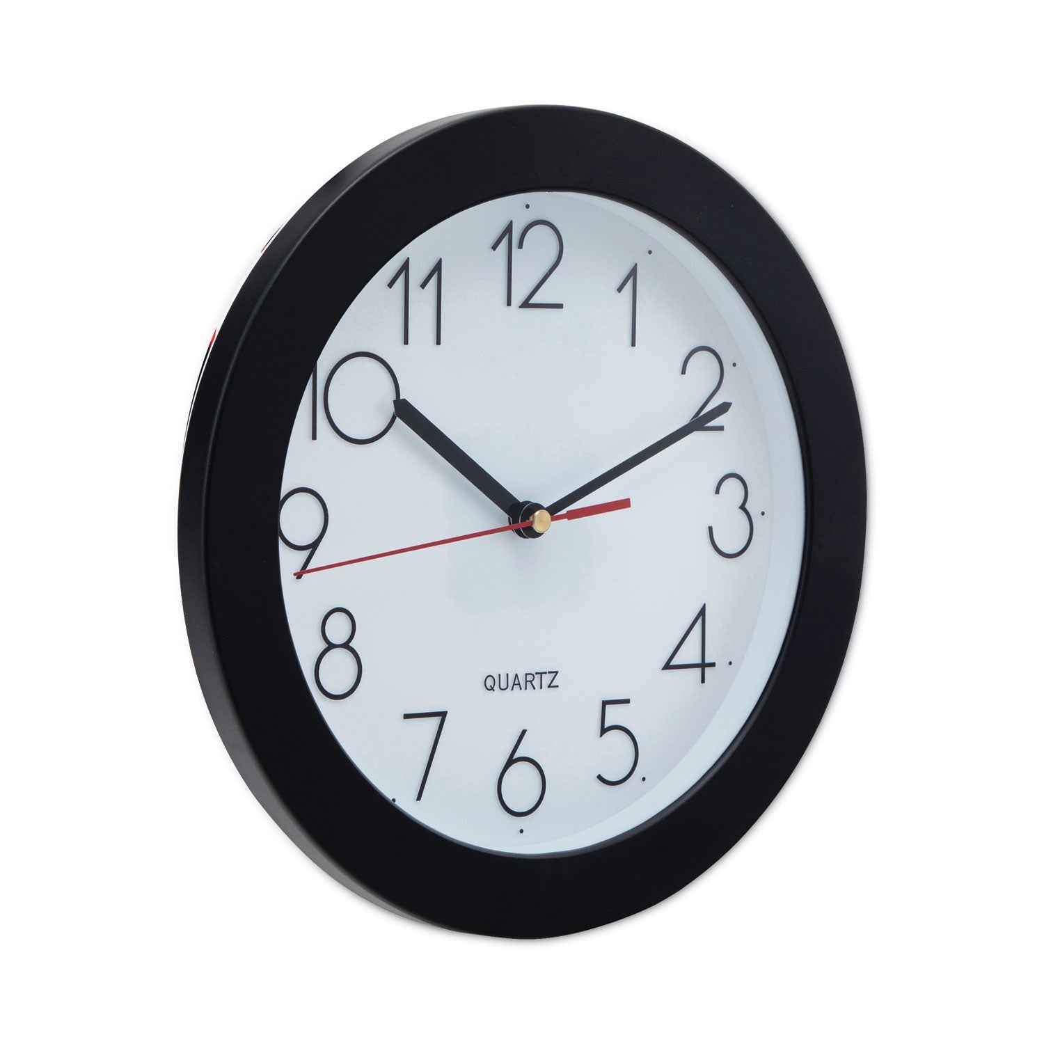 Universal® Bold Round Wall Clock, 9.75" Overall Diameter, Black Case, 1 Aa (sold Separately)