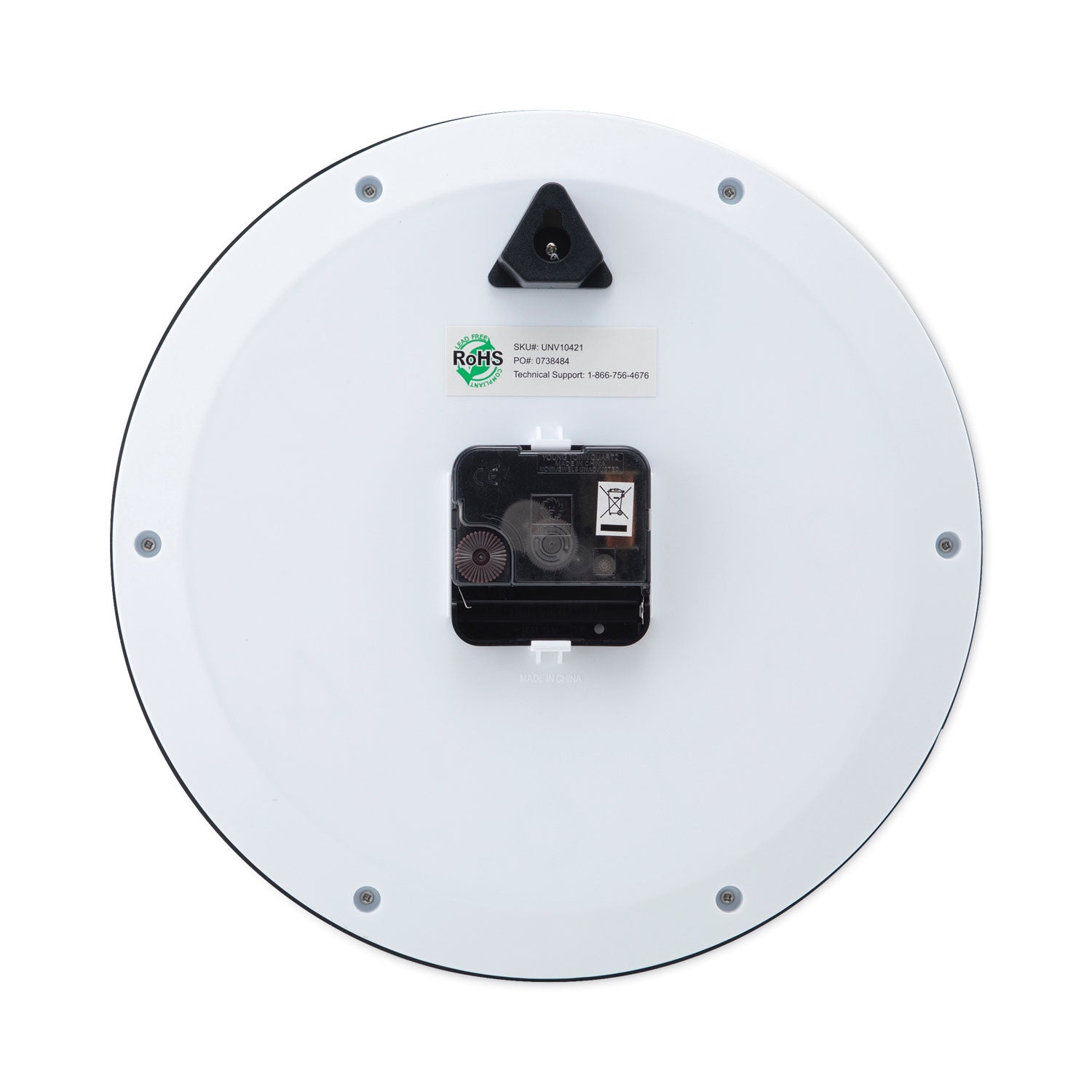 Universal® Bold Round Wall Clock, 9.75" Overall Diameter, Black Case, 1 Aa (sold Separately)