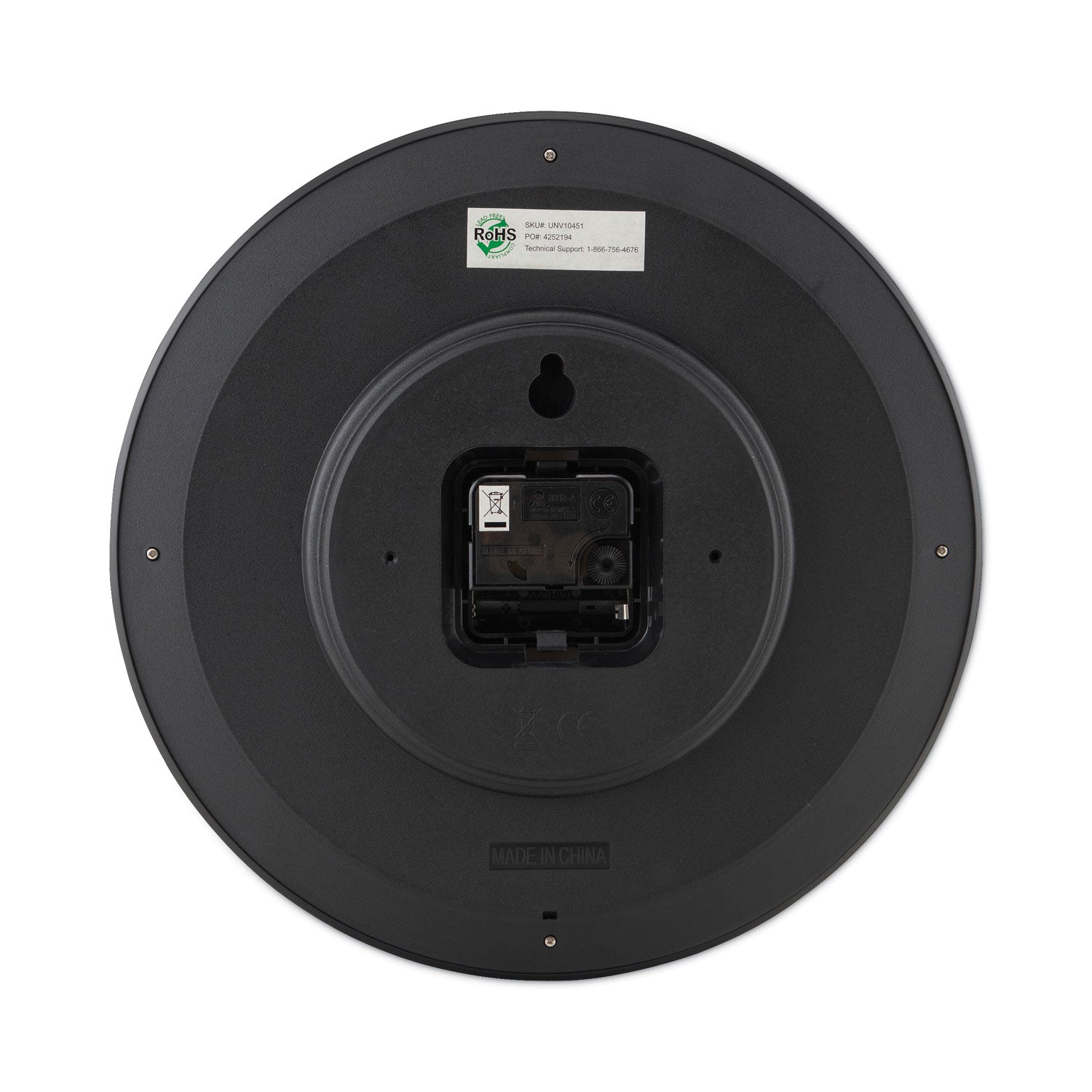 Universal® Whisper Quiet Clock, 12" Overall Diameter, Black Case, 1 Aa (sold Separately) - Bloom Skins