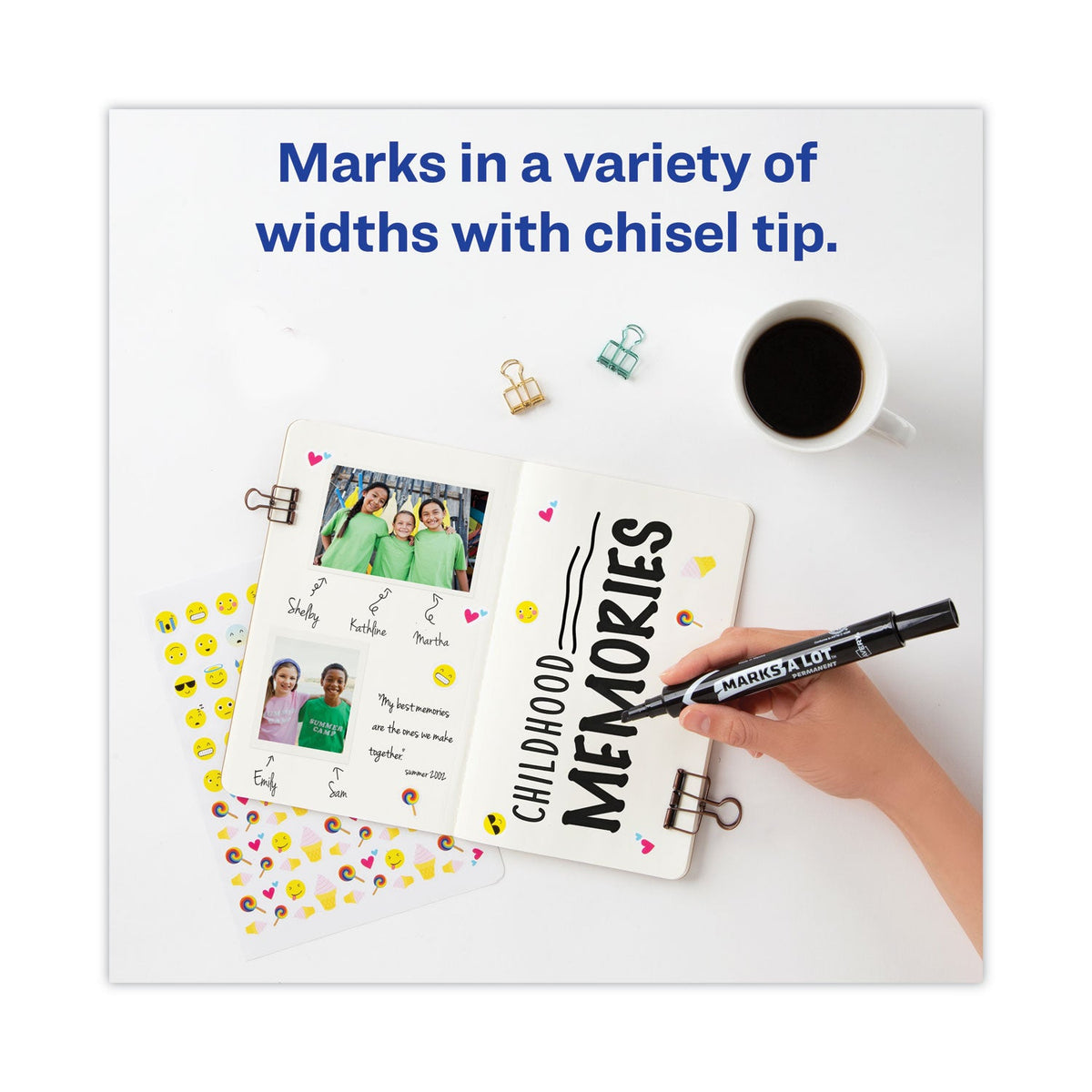 Avery® Marks A Lot Large Desk-Style Permanent Marker Value Pack, Broad Chisel Tip, Black, 36/pack (98206)