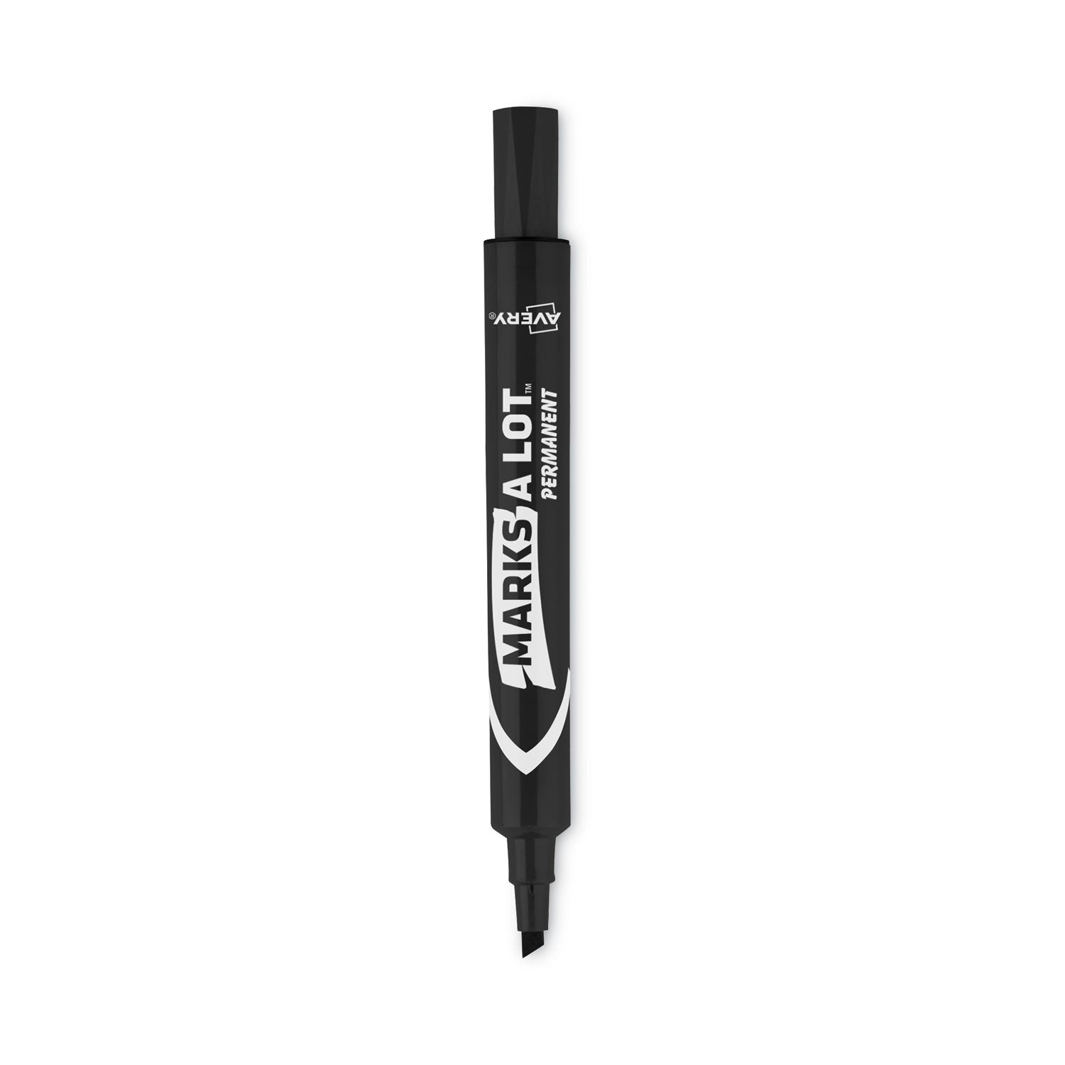 Avery® Marks A Lot Large Desk-Style Permanent Marker, Broad Chisel Tip, Black, Dozen (8888)