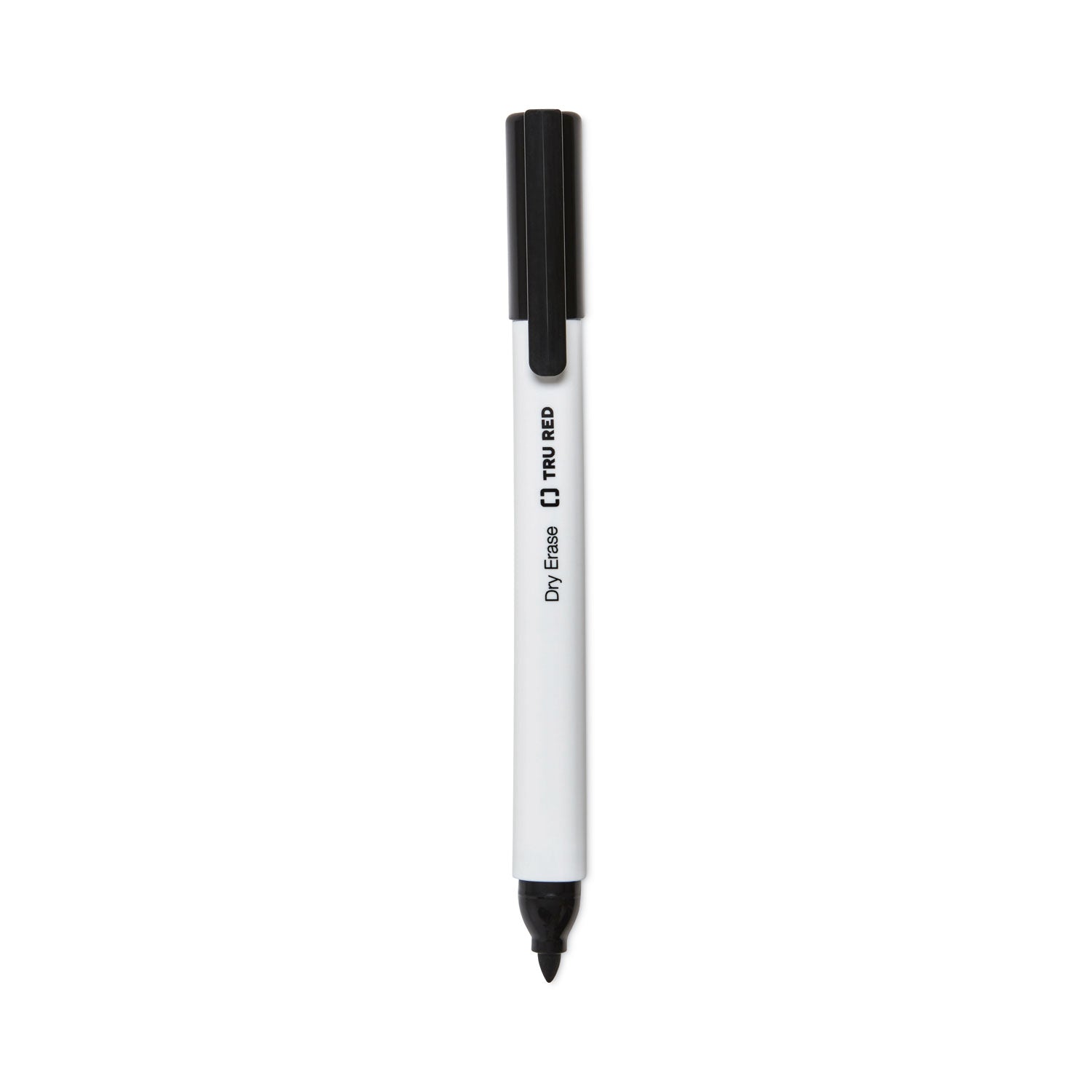 TRU RED™ DRY ERASE MARKER, PEN-STYLE, FINE BULLET TIP, BLACK, 4/PACK