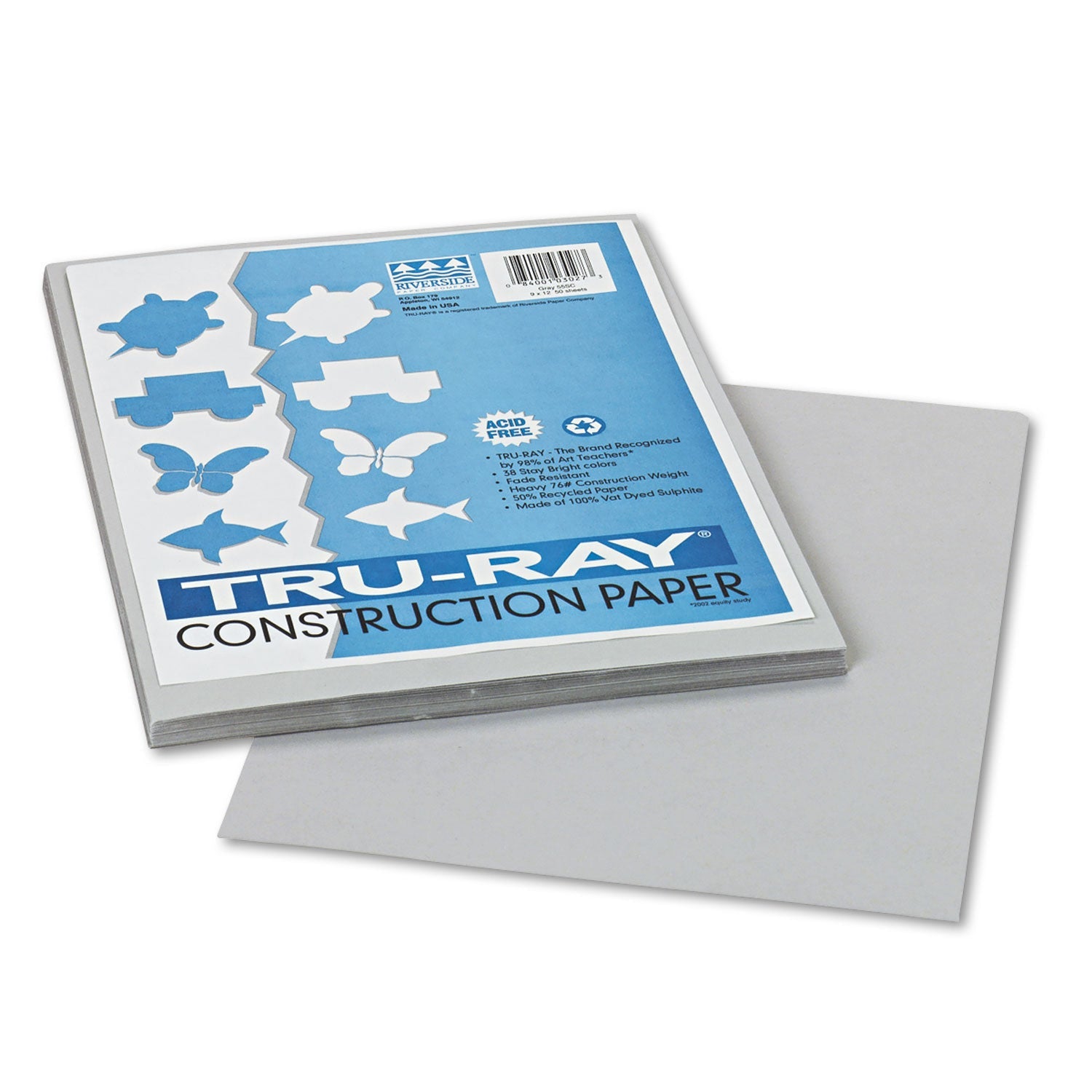 Pacon Tru-Ray Gray Construction Paper | 9x12