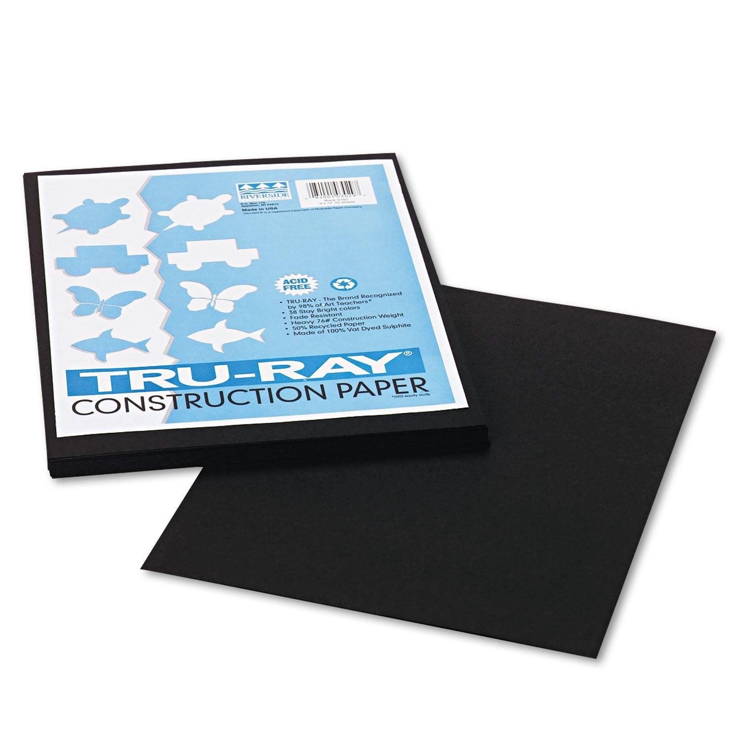 Pacon Tru-Ray Black Construction Paper | 9x12