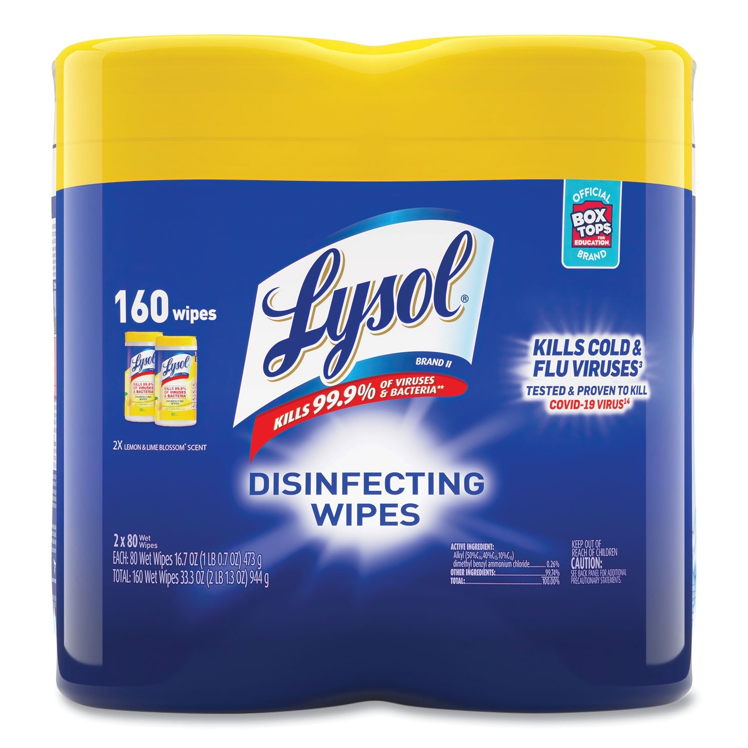LYSOL Disinfecting Wipes | Lemon & Lime 2-Pack