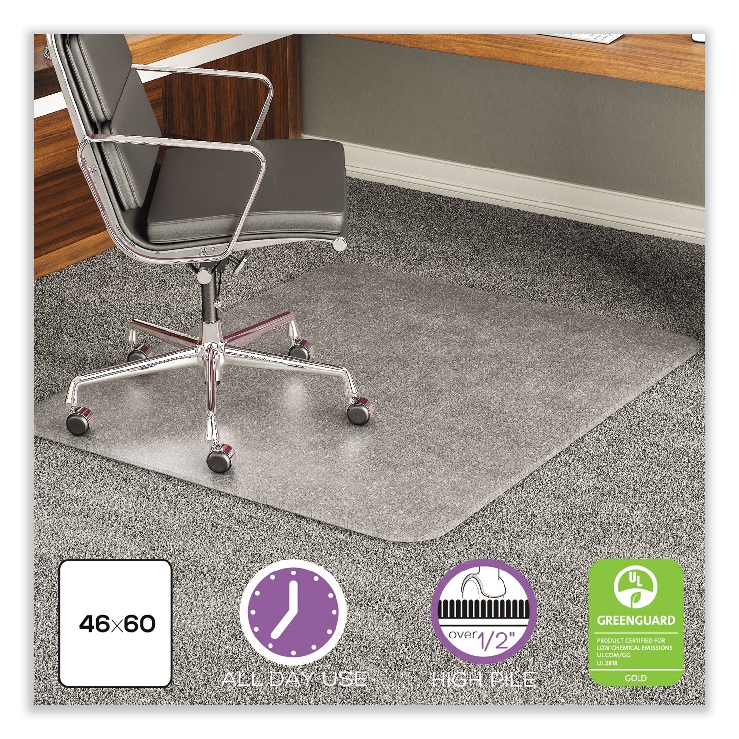 deflecto Execumat Chair Mat For High Pile Carpet