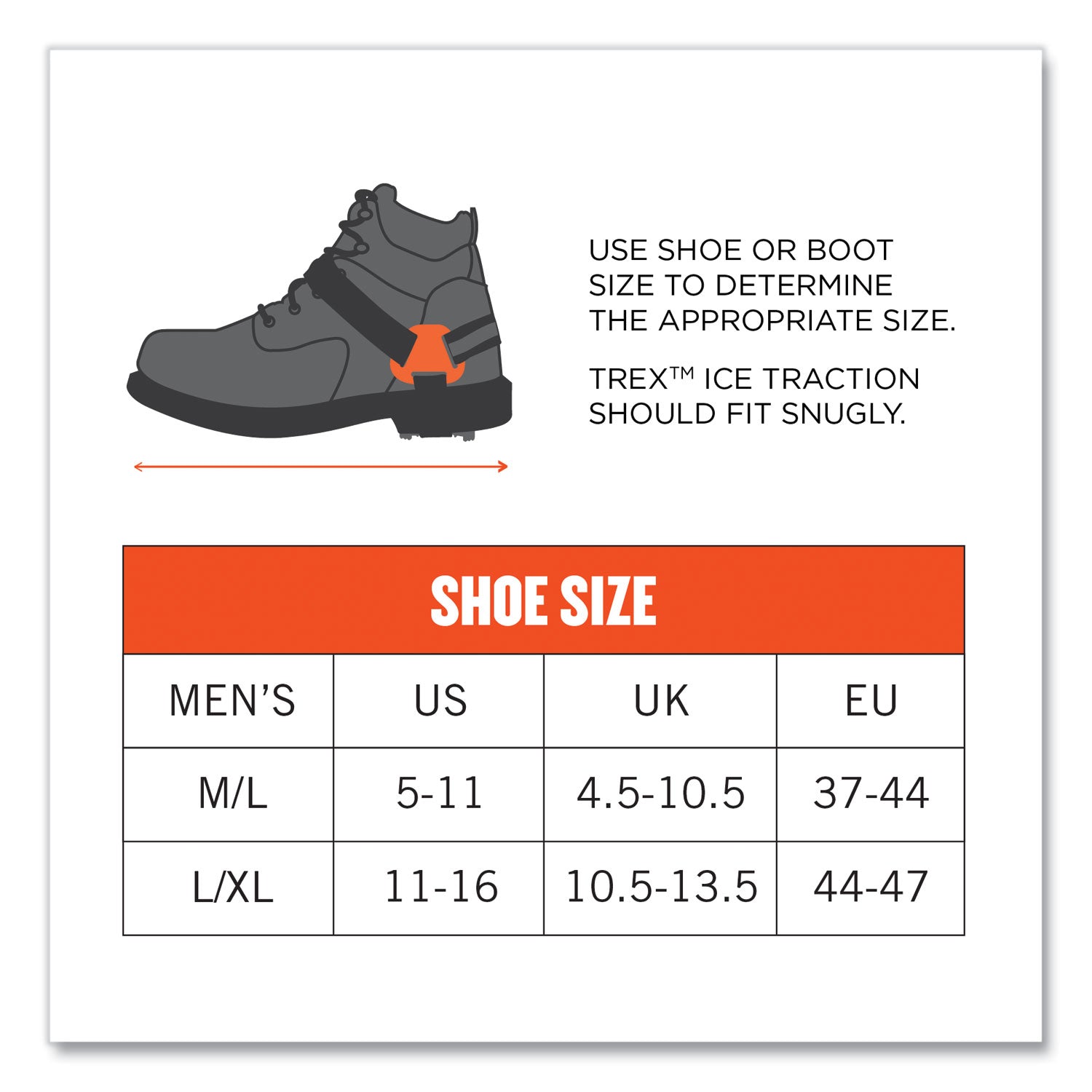 ergodyne® Trex 6315 Strap-On Heel Ice Cleats, X-Large, Black, Pair