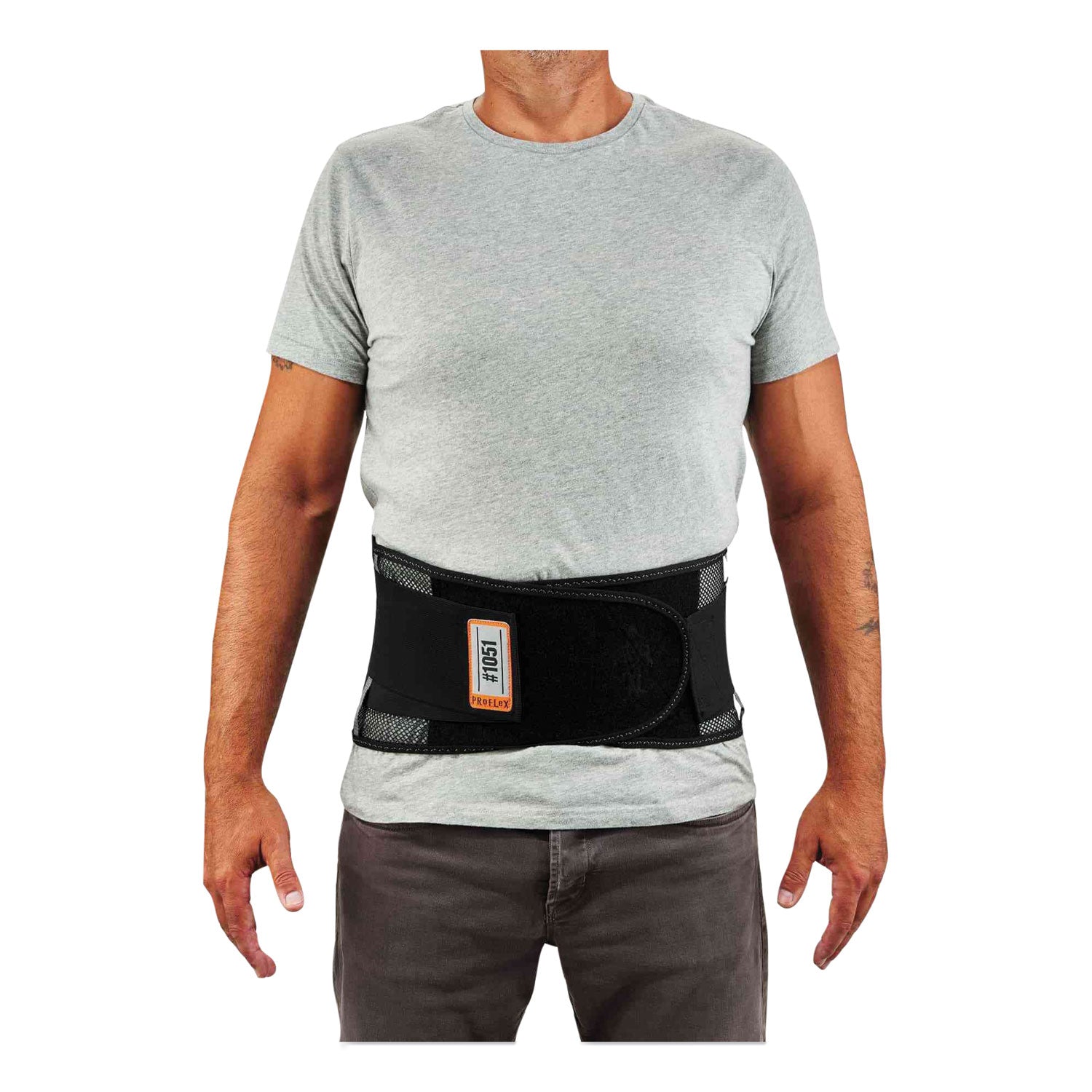 ergodyne® ProFlex 1051 Mesh Back Support, Small, 25" to 30" Waist, Black