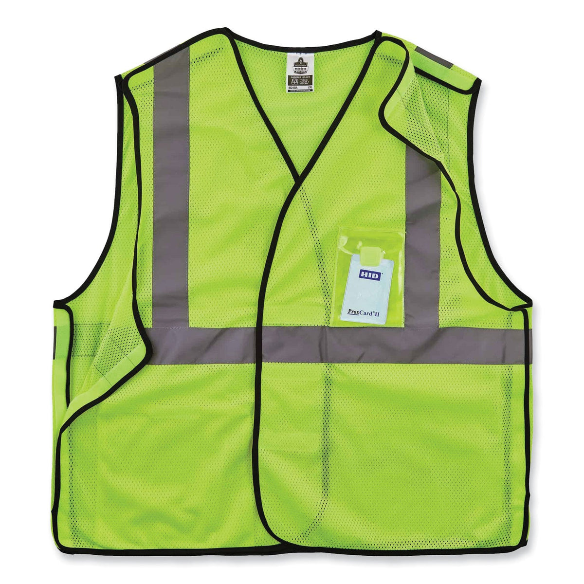 ergodyne® GloWear 8216BA Class 2 Breakaway Mesh ID Holder Vest, Polyester, 2X-Large/3X-Large, Lime