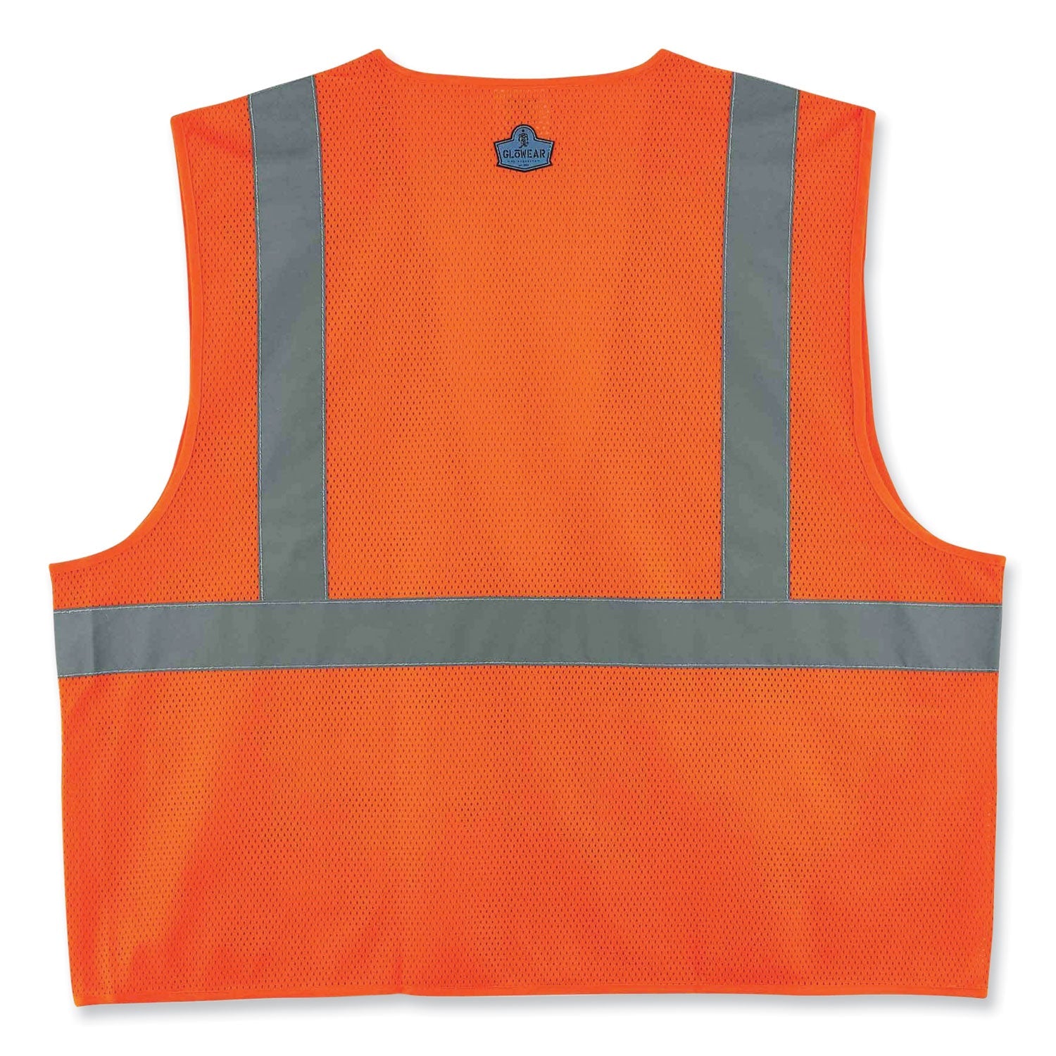 ergodyne® GloWear 8220Z Class 2 Standard Mesh Zipper Vest, Polyester, Large/X-Large, Orange