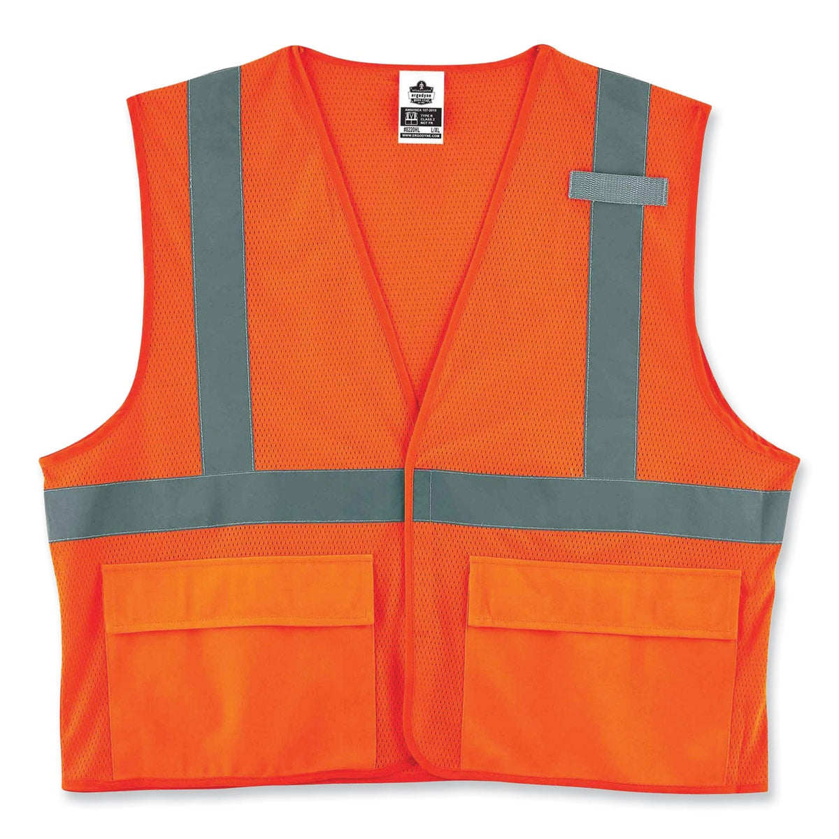 ergodyne® GloWear 8220HL Class 2 Standard Mesh Hook and Loop Vest, Polyester, Small/Medium, Orange