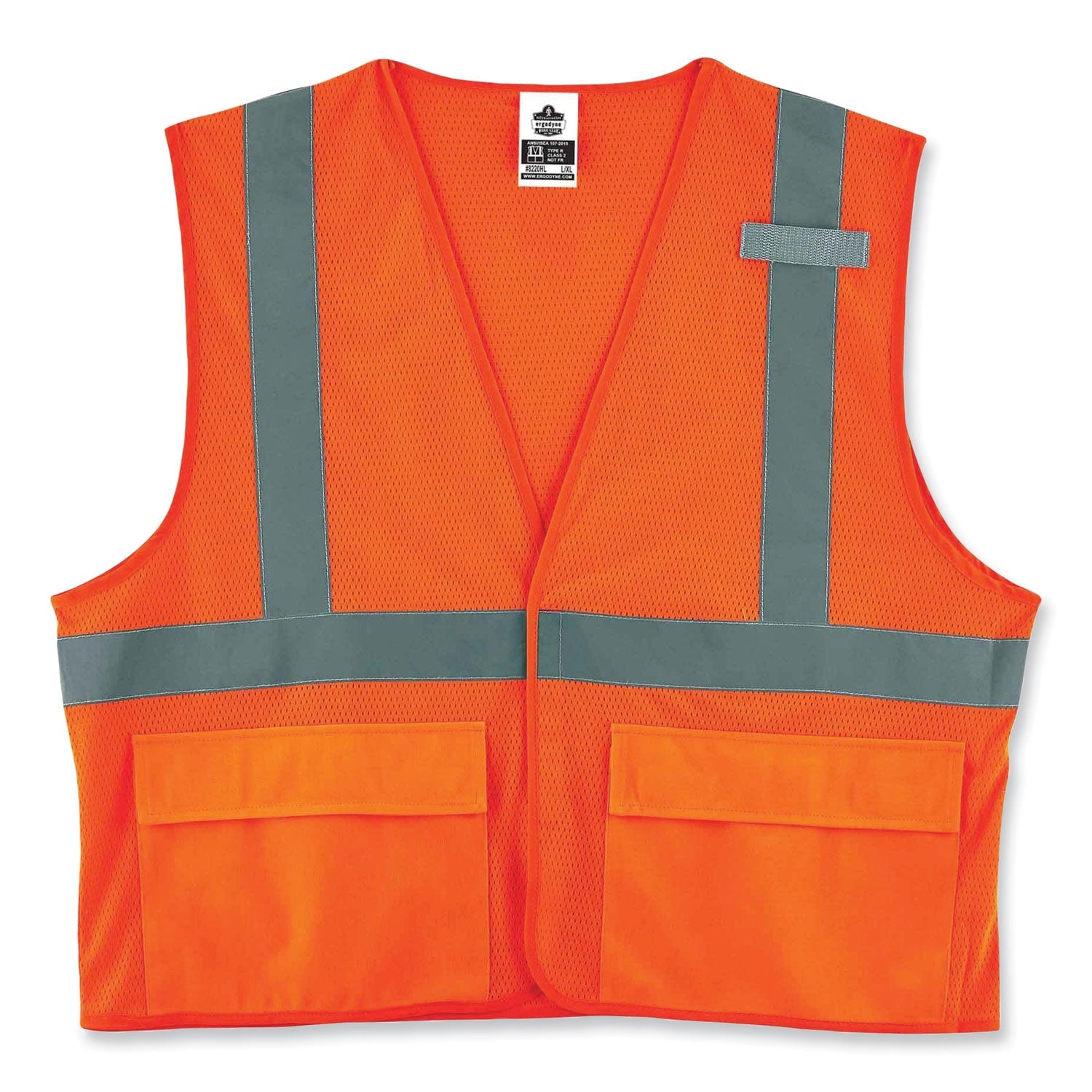 ergodyne® GloWear 8220HL Class 2 Standard Mesh Hook and Loop Vest, Polyester, 4X-Large/5X-Large, Orange