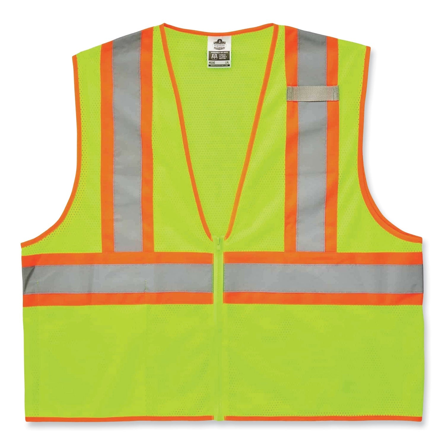 ergodyne® GloWear 8229Z Class 2 Economy Two-Tone Zipper Vest, Polyester, X-Small, Lime