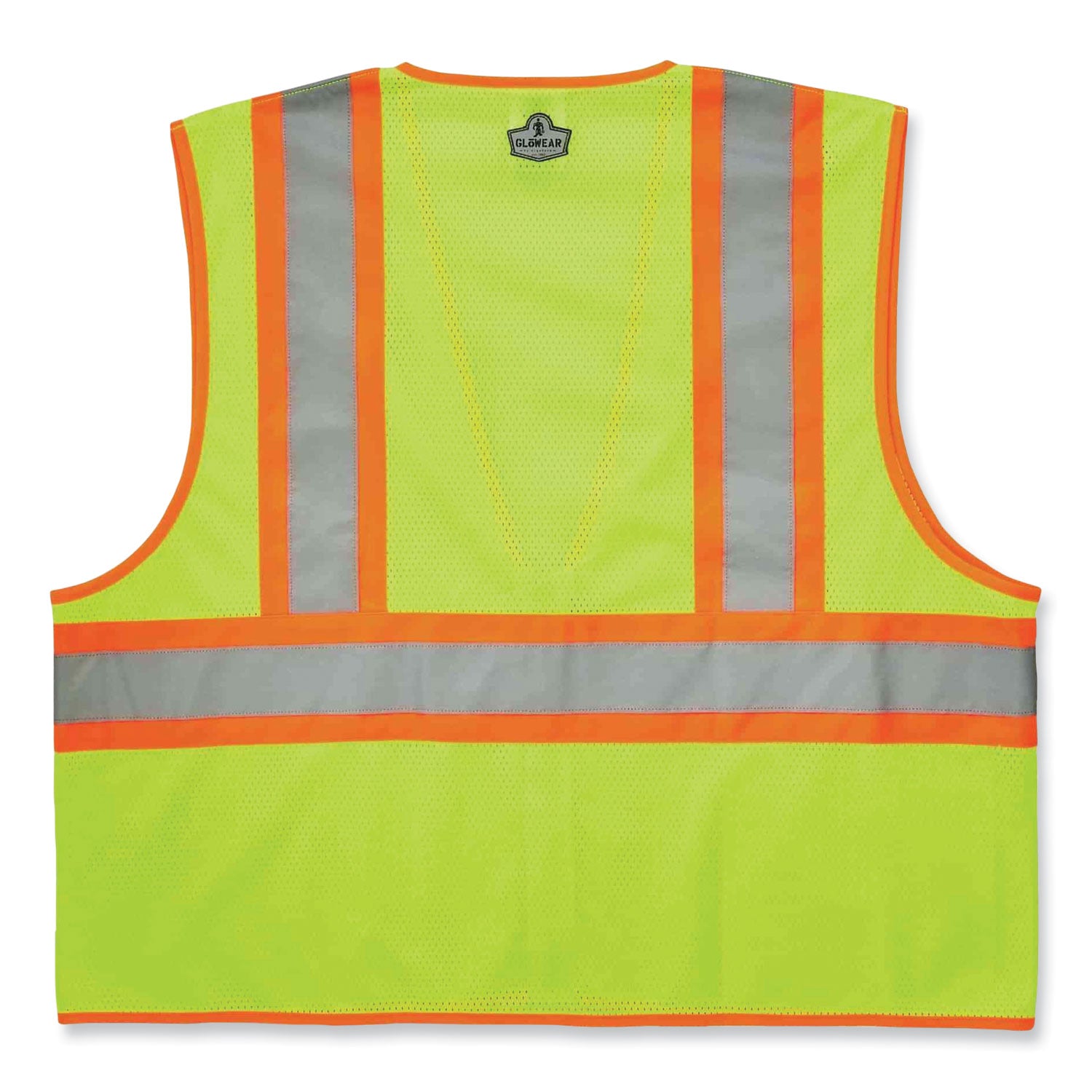 ergodyne® GloWear 8229Z Class 2 Economy Two-Tone Zipper Vest, Polyester, X-Small, Lime