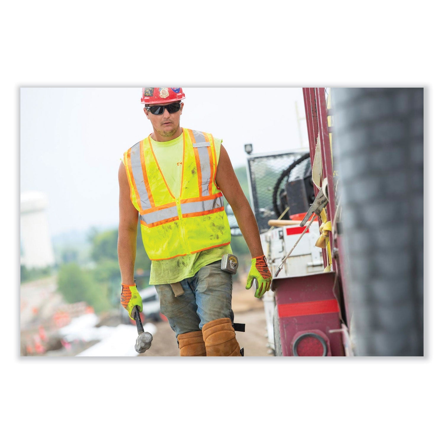 ergodyne® GloWear 8229Z Class 2 Economy Two-Tone Zipper Vest, Polyester, Small/Medium, Lime - Bloom Skins