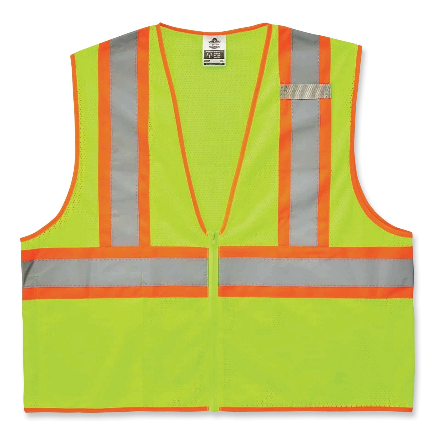 ergodyne® GloWear 8229Z Class 2 Economy Two-Tone Zipper Vest, Polyester, 4X-Large/5X-Large, Lime