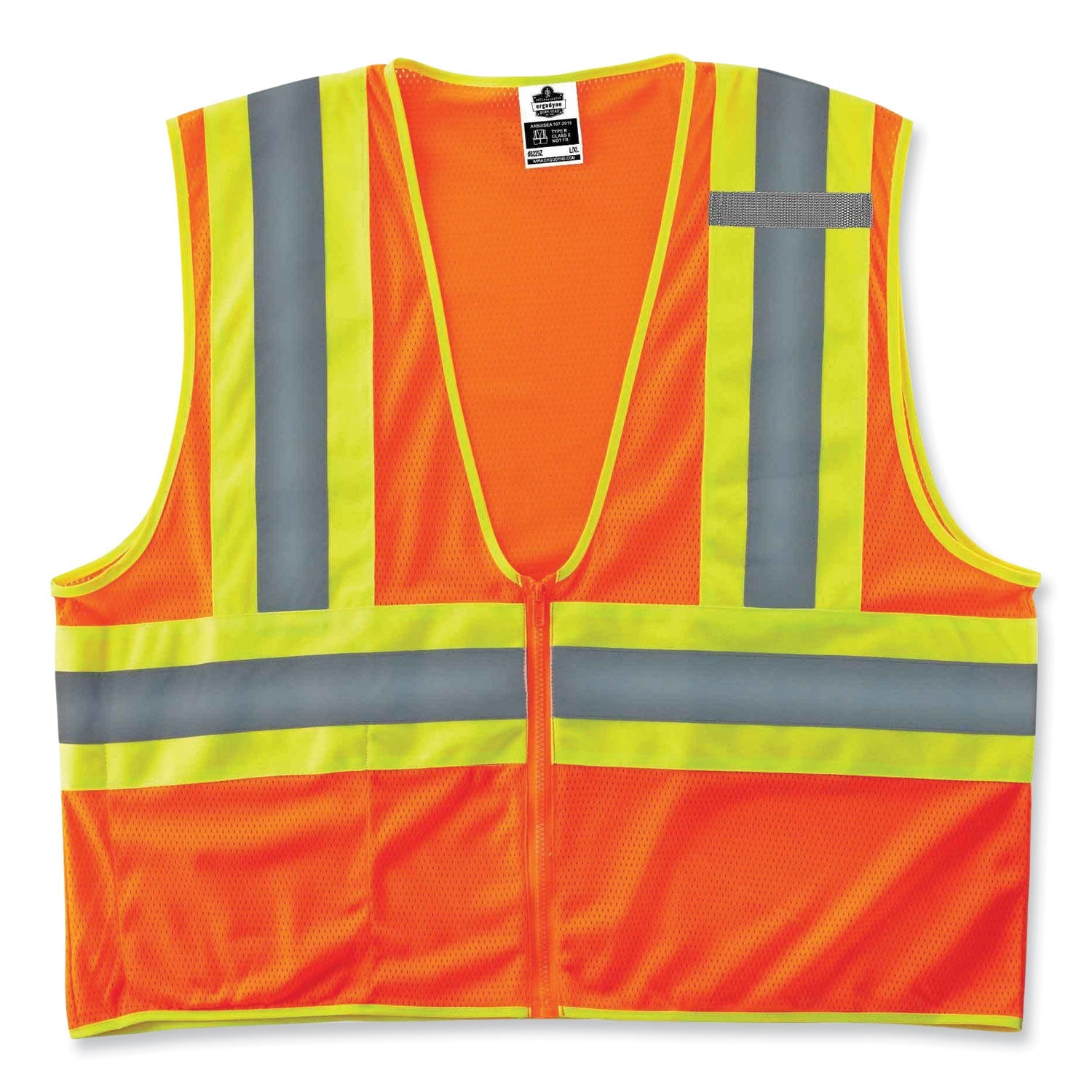 ergodyne® GloWear 8229Z Class 2 Economy Two-Tone Zipper Vest, Polyester, 2X-Large/3X-Large, Orange