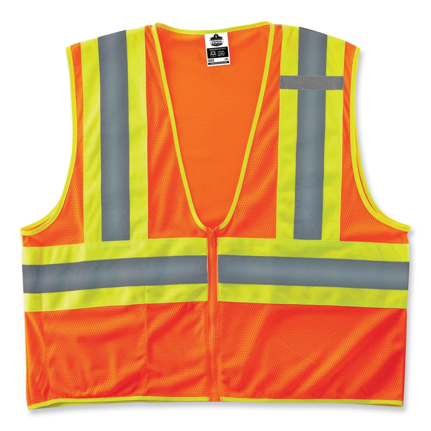 ergodyne® GloWear 8229Z Class 2 Economy Two-Tone Zipper Vest, Polyester, 4X-Large/5X-Large, Orange