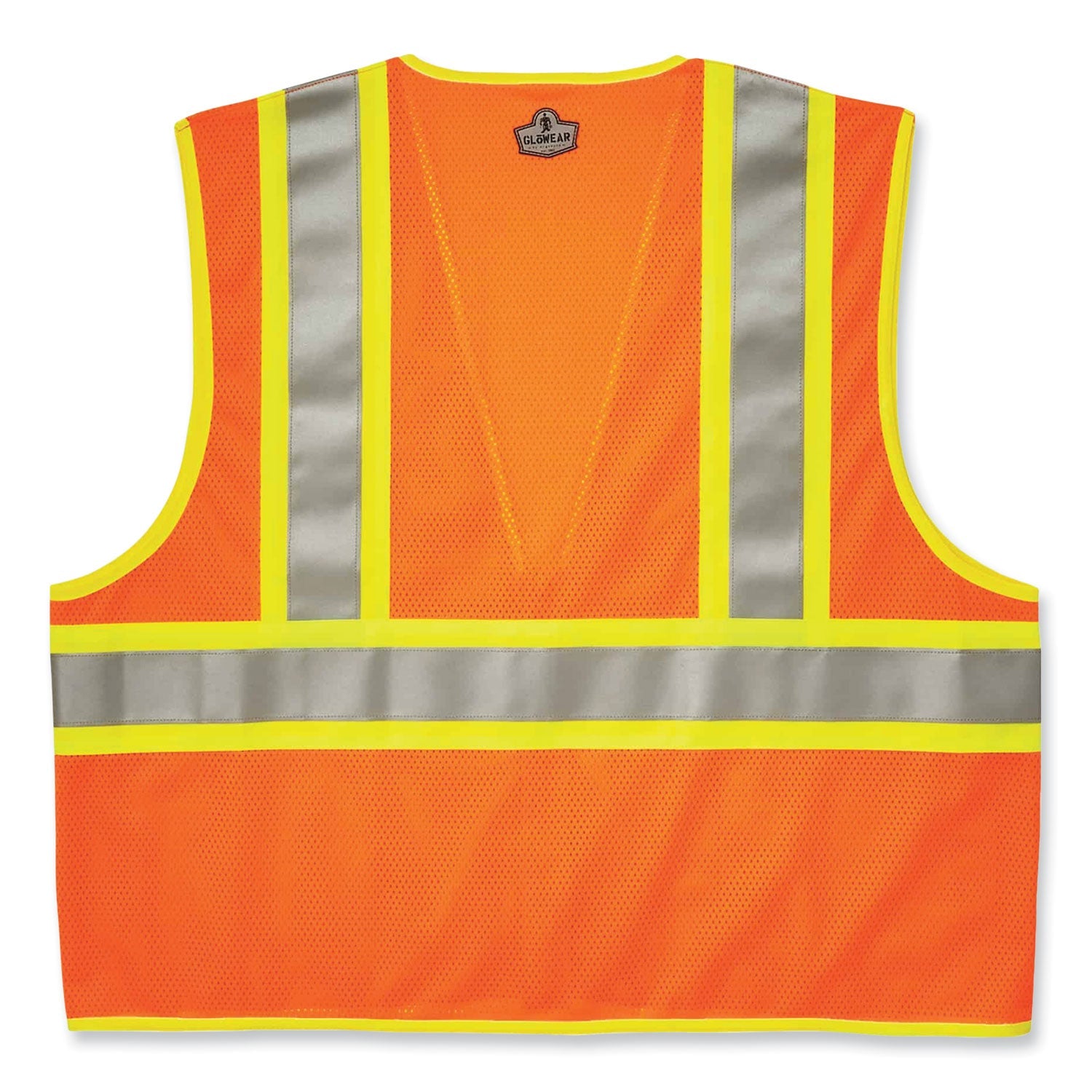 ergodyne® GloWear 8230Z Class 2 Two-Tone Mesh Zipper Vest, Polyester, Large/X-Large, Orange
