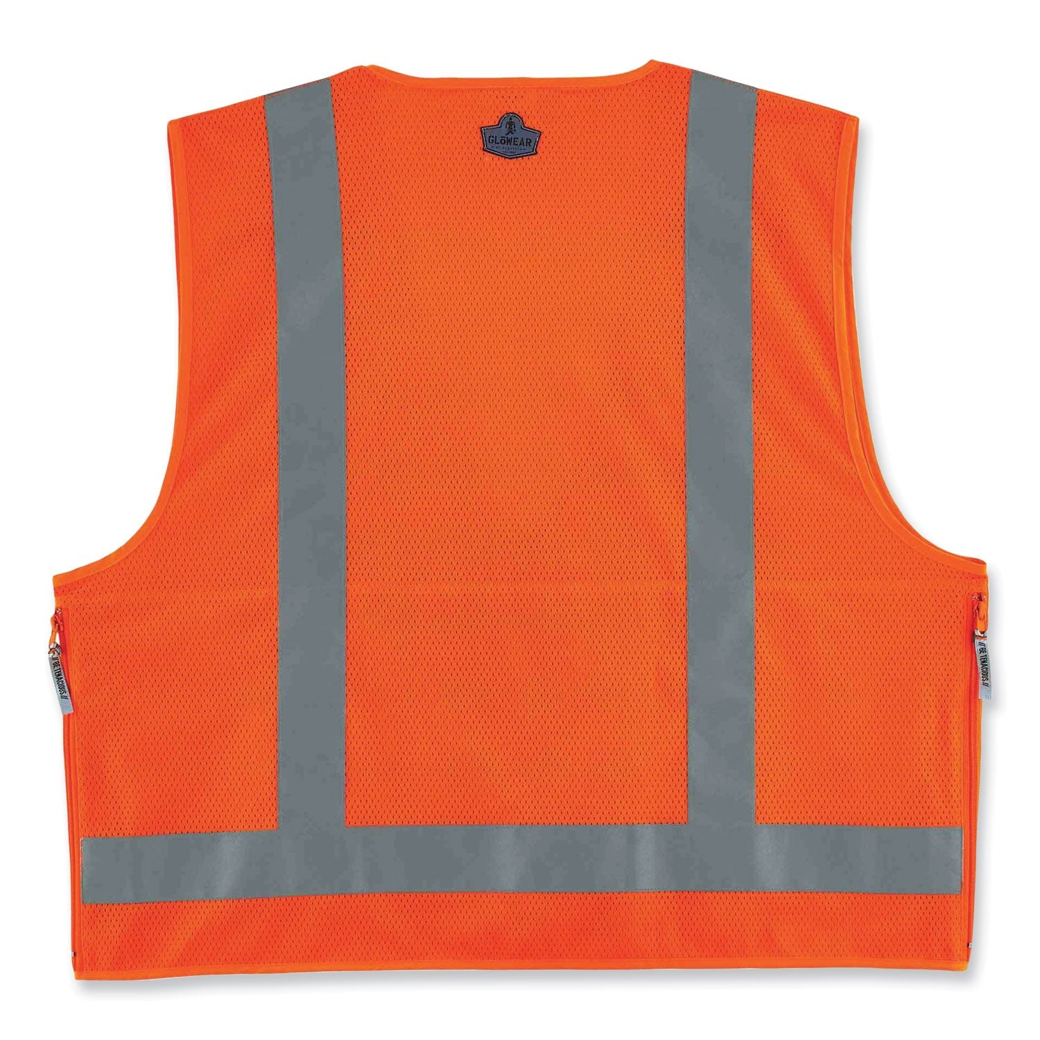ergodyne® GloWear 8250Z Class 2 Surveyors Zipper Vest, Polyester, Small/Medium, Orange
