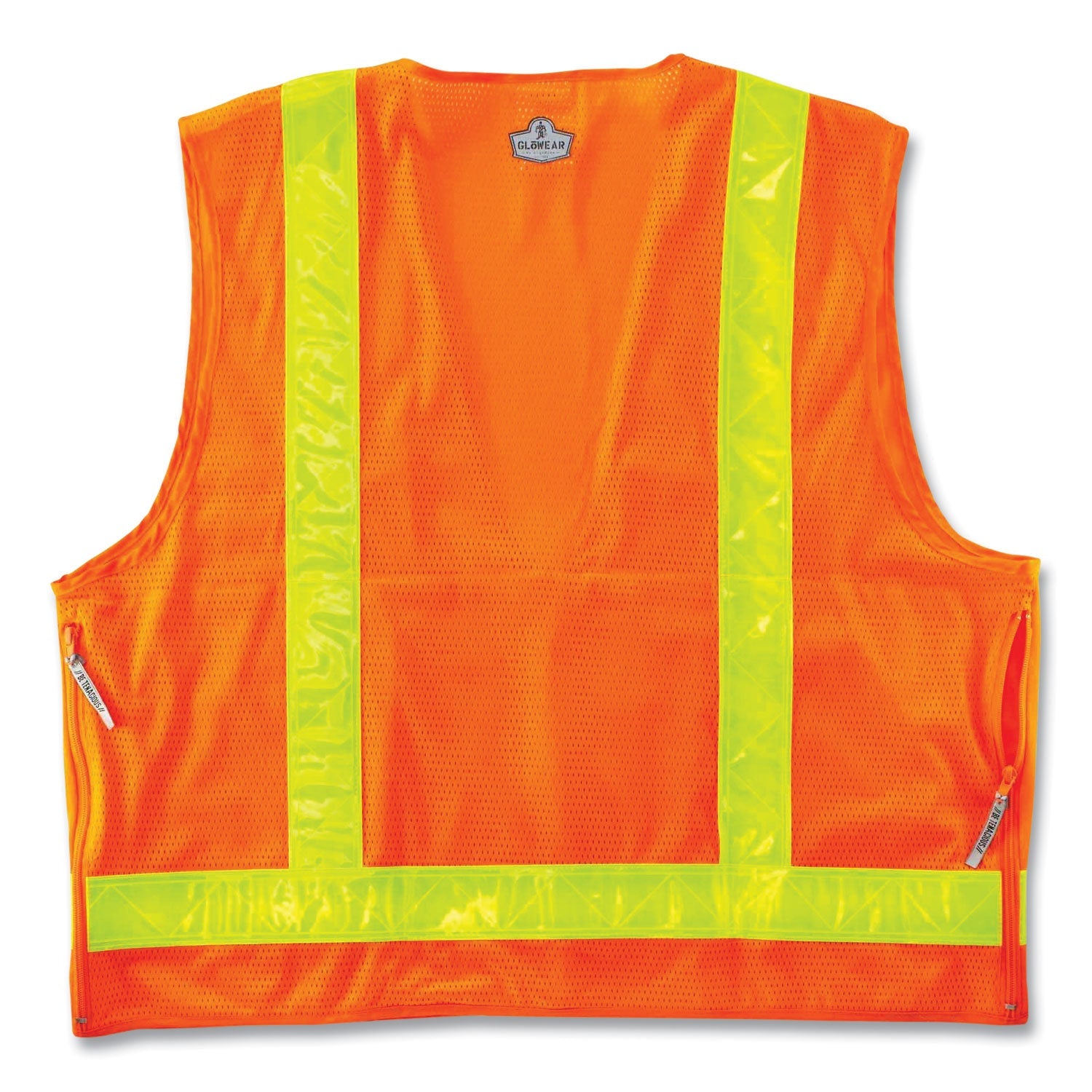 ergodyne® GloWear 8250ZHG Class 2 Hi-Gloss Surveyors Zipper Vest, Polyester, Small/Medium, Orange